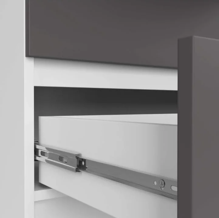 BDW: Cómoda con 10 cajones, cómoda K160, aparador, Muebles para salón, Dormitorio y recibidor, Armario de Oficina, Material Robusto y diseño Moderno - 160x40x121 cm, Blanco/Gris