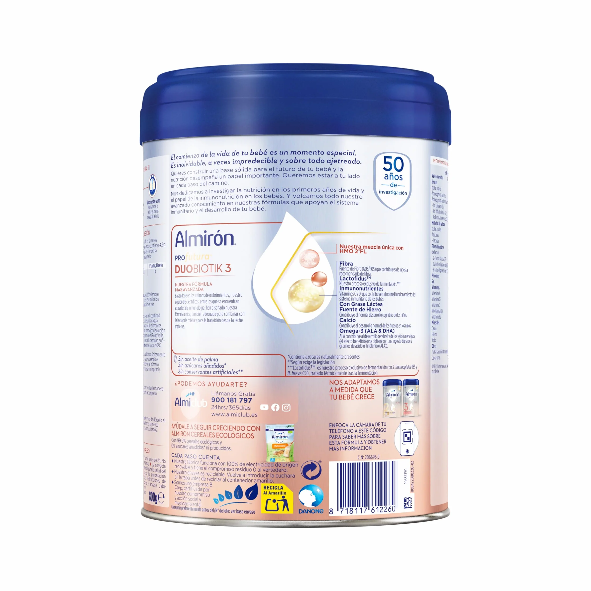 Almirón Profutura 3 Leche en Polvo de Crecimiento 800g para Bebé Desde 12 Meses