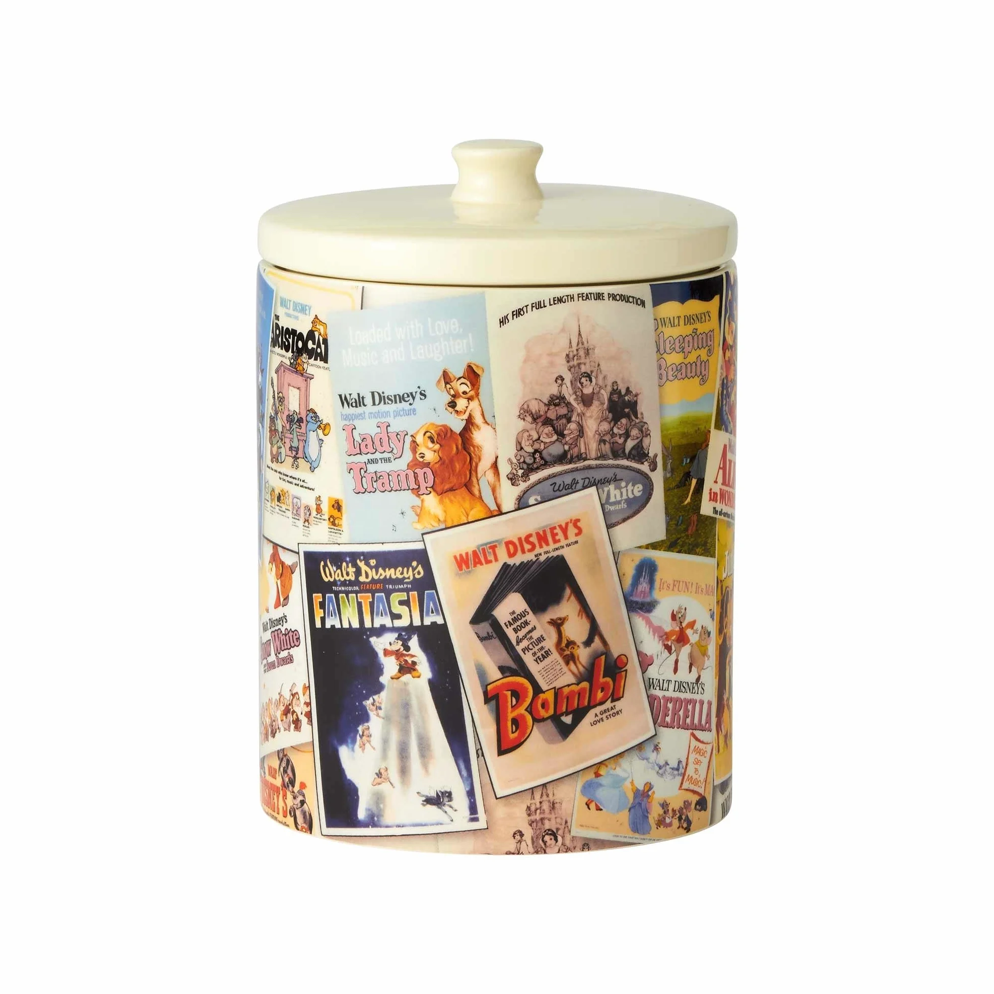 Enesco Ceramics Classic Disney - Tarro de galletas con diseño de película de Disney, 9.25 pulgadas, multicolor