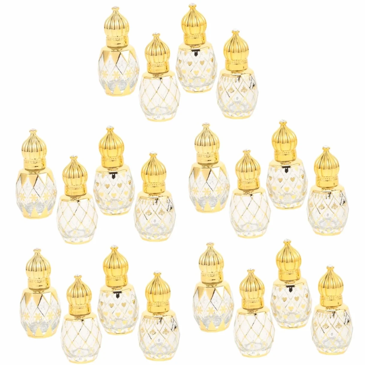 PRETYZOOM 20 Piezas Frasco cuentagotas de aceite esencial Botella de perfume portátil Botella de perfume reutilizable botellas de botellas de aceite esencial de rodillos Vidrio