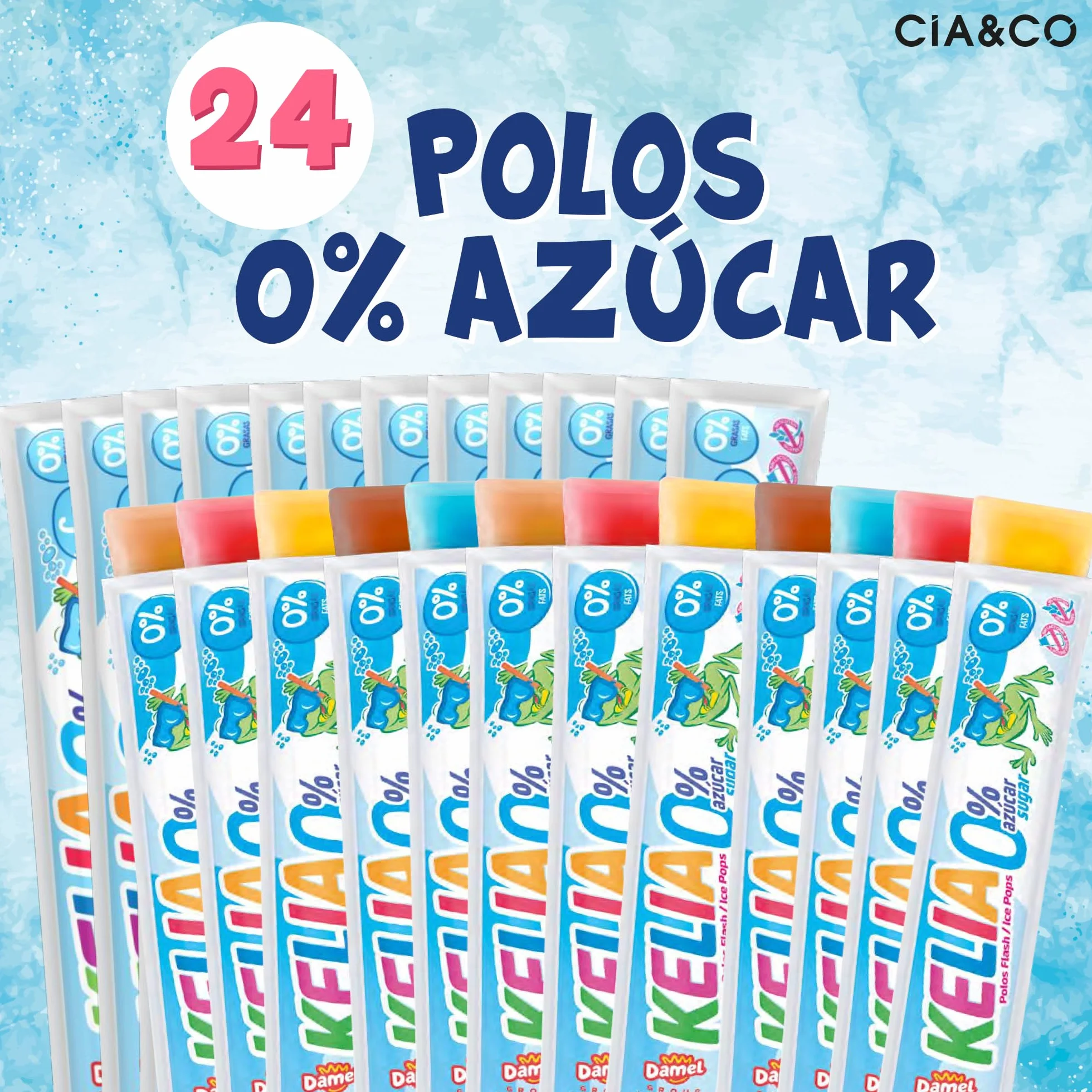 Polos para Congelar 0% Azúcar Flashes de Hielo Sabores Variados Sin Gluten Sin Lactosa Veganos Cia&Co