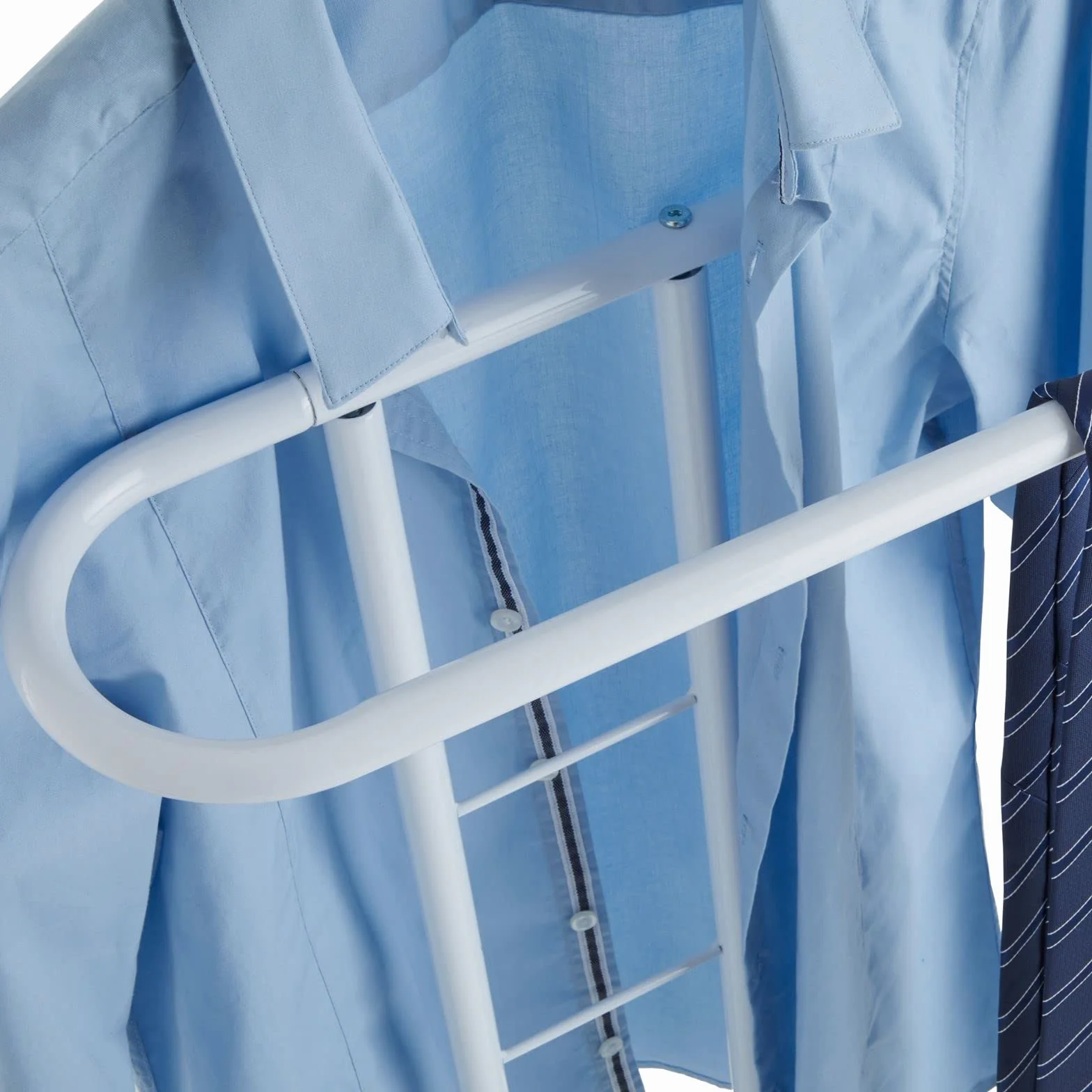 IDIMEX Camilo Dressboy Organizador Ropa para hombre y mujer con percha soporte de bolsillo lacado en blanco