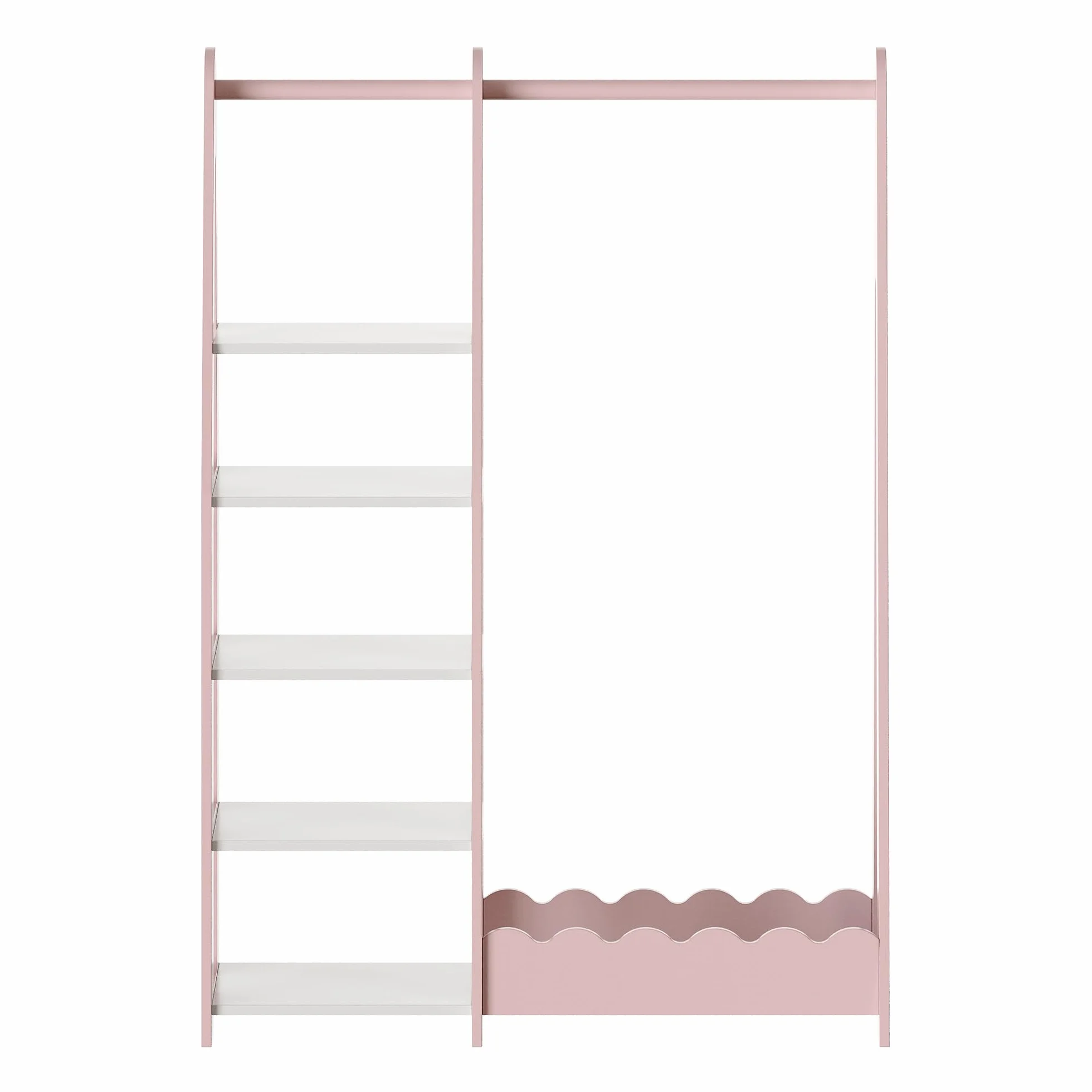 Perchero Burro Infantil Vestnes con Estantería 114 x 77 x 30 cm - Rosa/Blanco