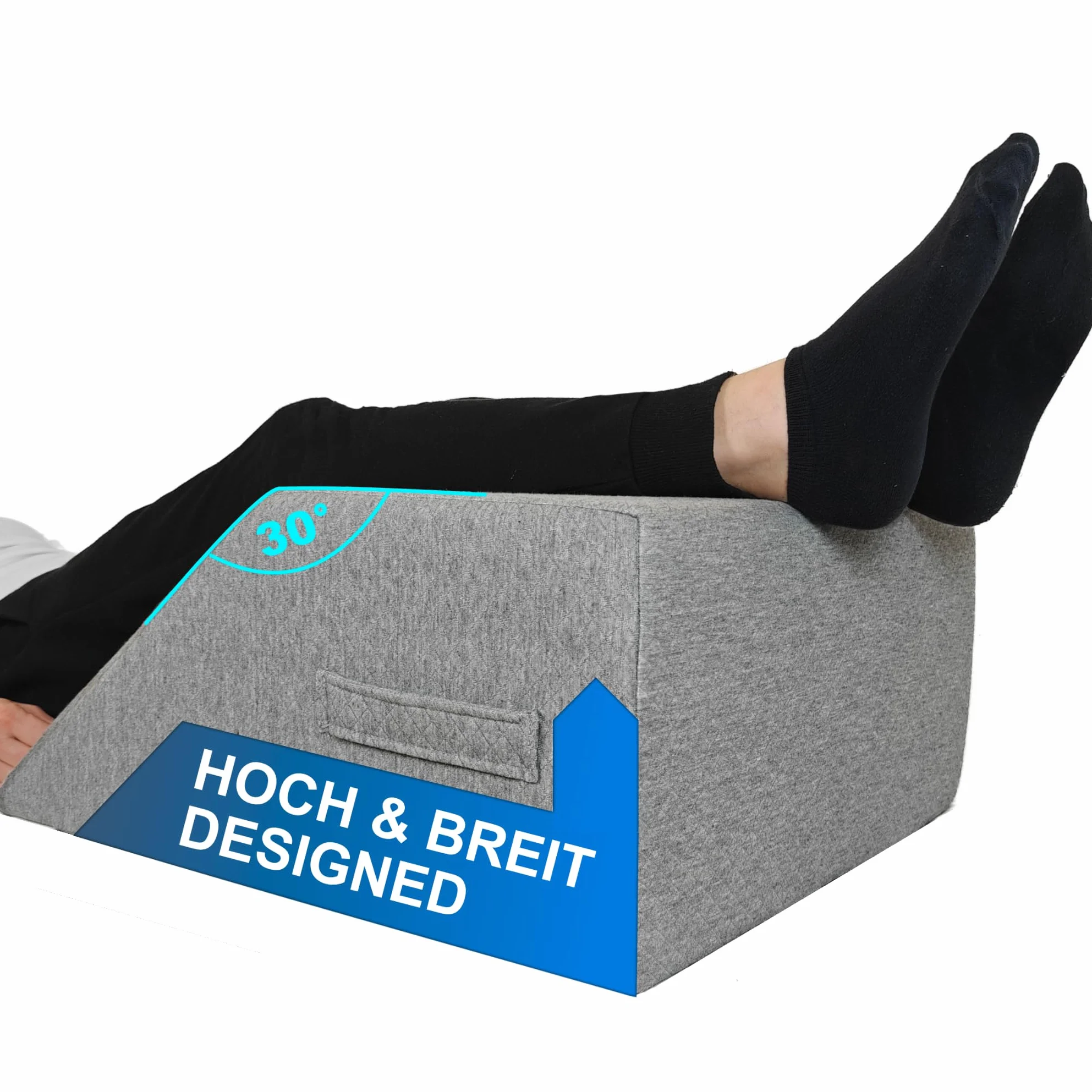 Almohada alta para venas – Almohada elevadora de piernas S-M, L y XL – Almohada en cuña para piernas cansadas y pesadas – Almohada para piernas para alivio y relajación – Cojín para cuña