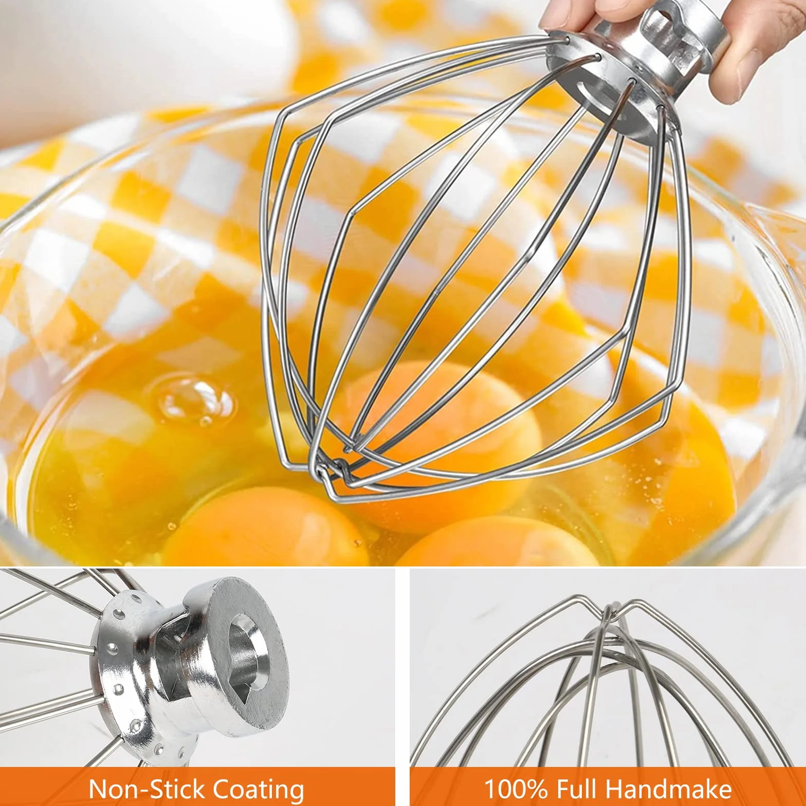 Batidor de espuma de acero inoxidable para Kitchen-Aid Artisan 5 Quart