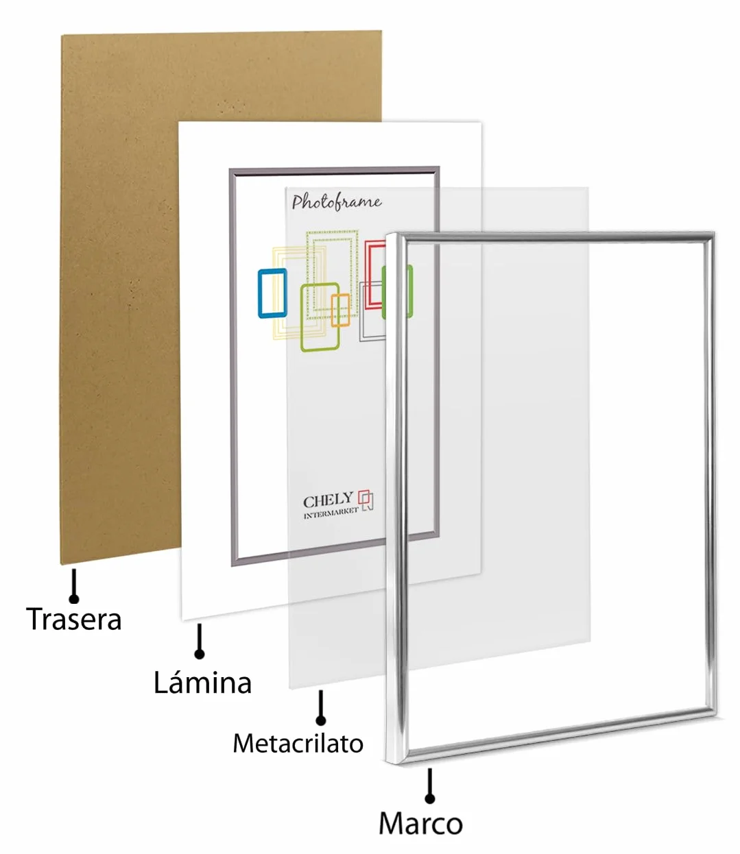 CHELY INTERMARKET MOD311 Marco Fotos Decorativo 70x100cm Plateado 1 Unidad
