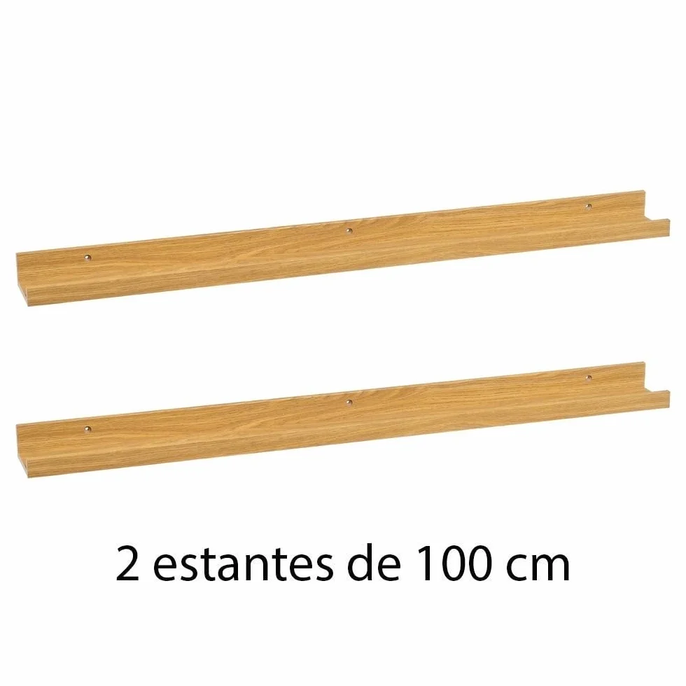 Repisas de Pared Balda Flotante Madera Estante con Bordes Estantería Estrecha LOLAhome