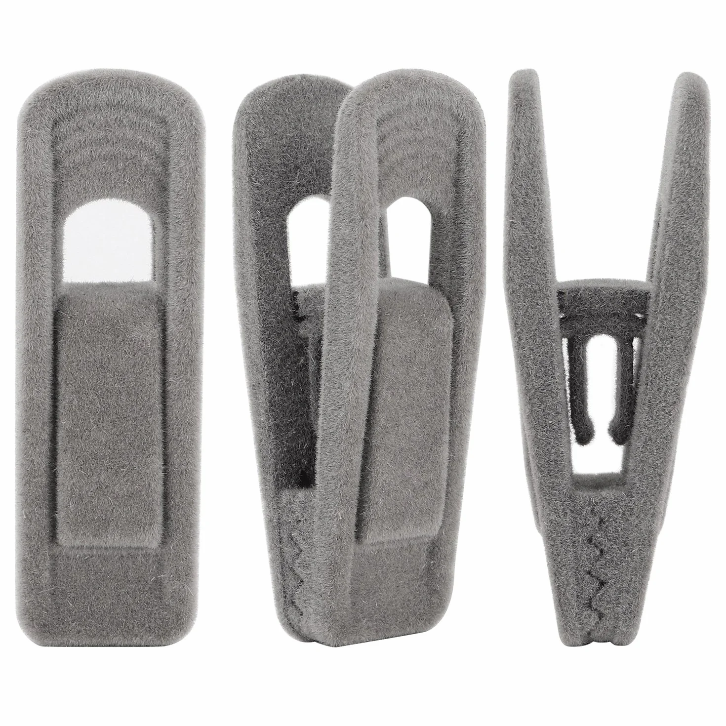 Perchas Pinzas de Terciopelo Gris, 20 Piezas