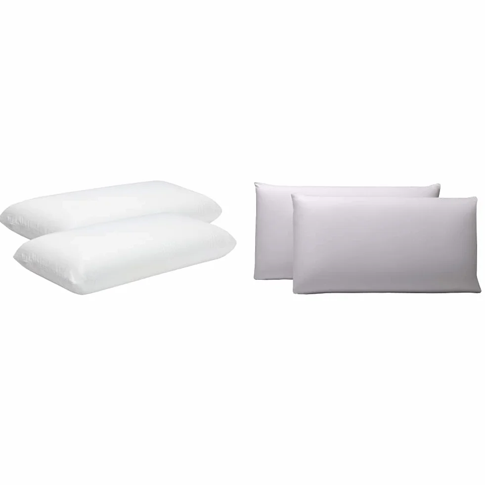 Pikolin Home - Pack 2 Almohadas visco ergonómicas de Doble Funda Adaptable con núcleo Memory Foam + Pack de 2 Fundas de Almohada de Tencel® hípertranspirable con Membrana Impermeable Smartseal