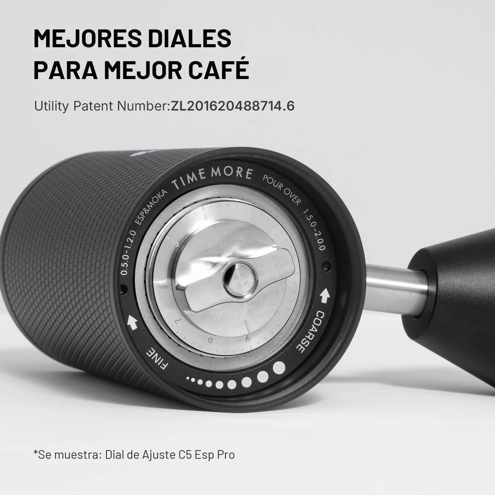 TIMEMORE C5 ESP Pro Molinillo de Café Manual con Fresa Cónica S2C-042-III, Ajuste de Precisión de 0,015mm, Molinillo de Café Manual Portátil Todo-Metal para Espresso/Prensa Francesa/Método de Vertido