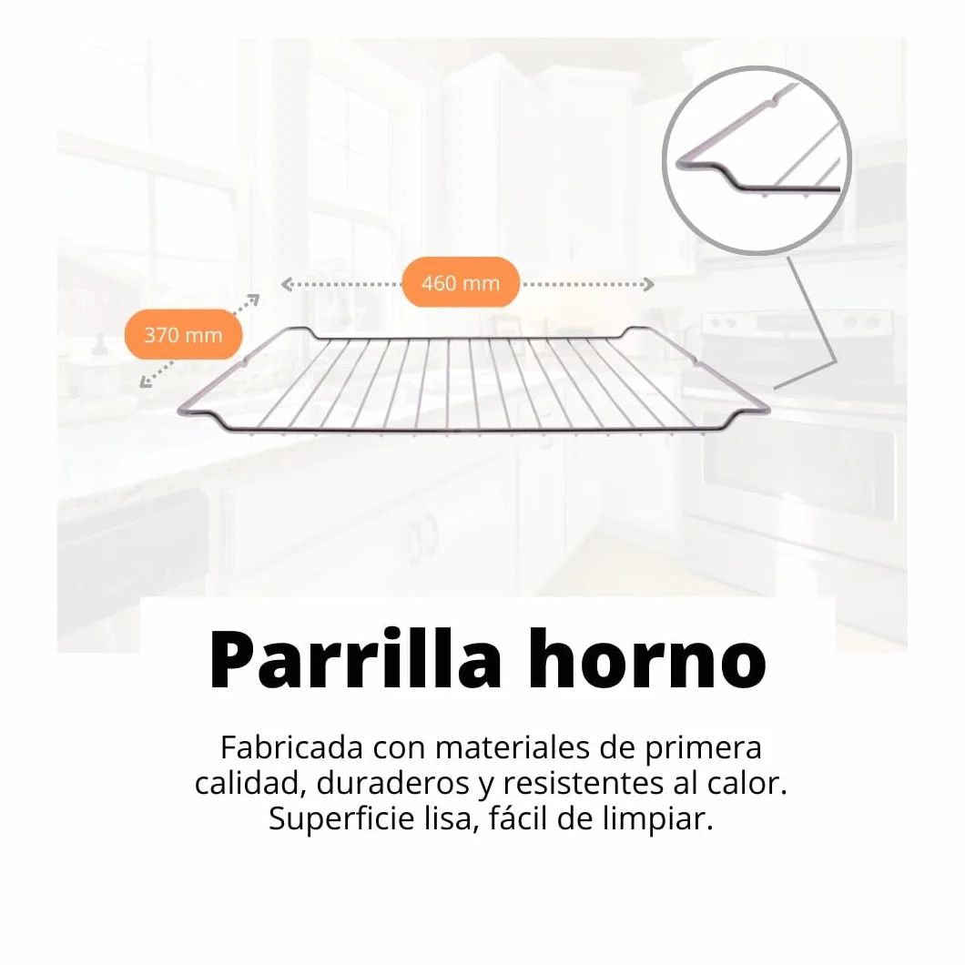 Parrilla para horno Recamania compatible con Teka 370x460 mm modelos HE HI HA HC HF HR HS