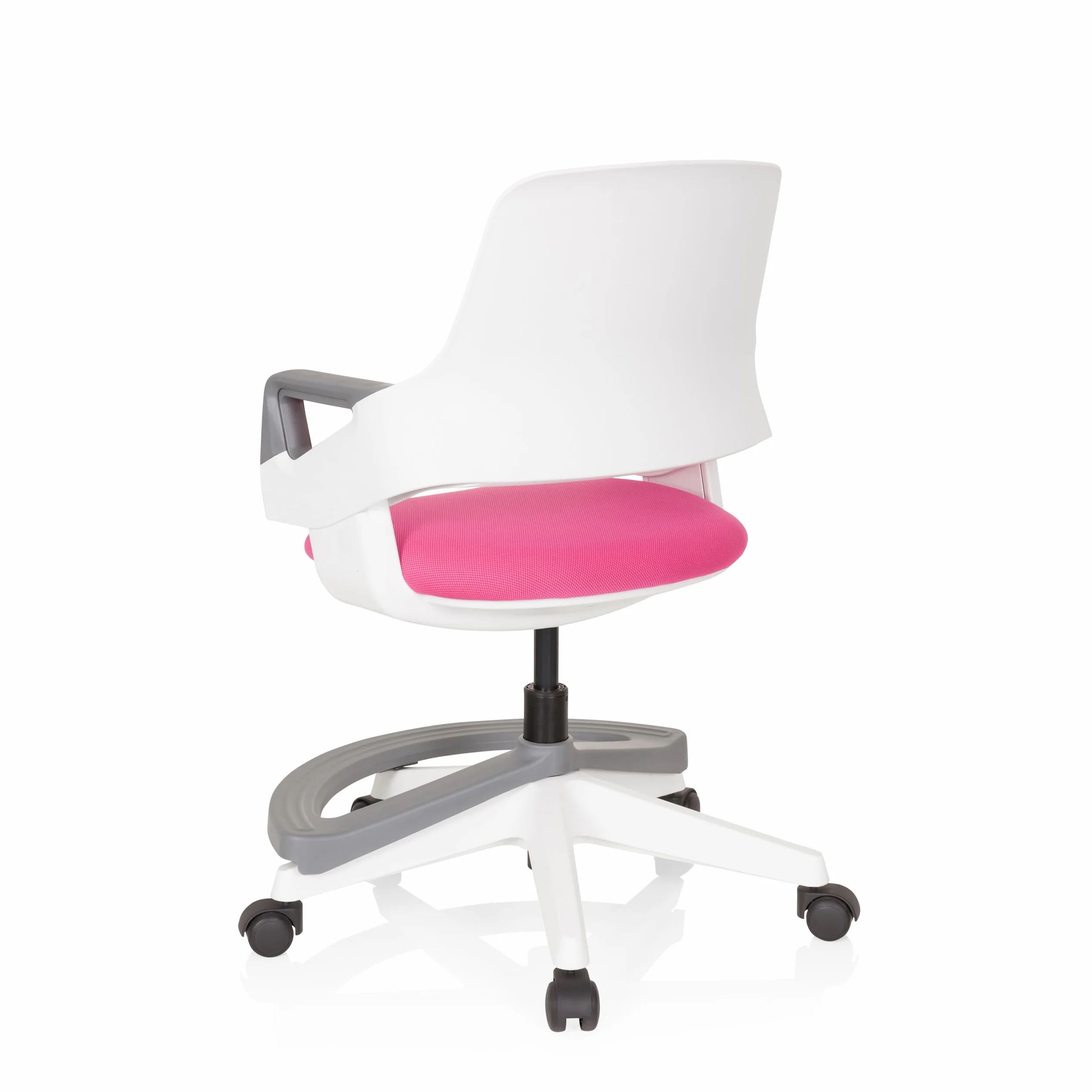 hjh OFFICE 640480 Silla giratoria para niños Kid Flex Tela Rosa, Silla giratoria, reposapiés y Respaldo Regulable