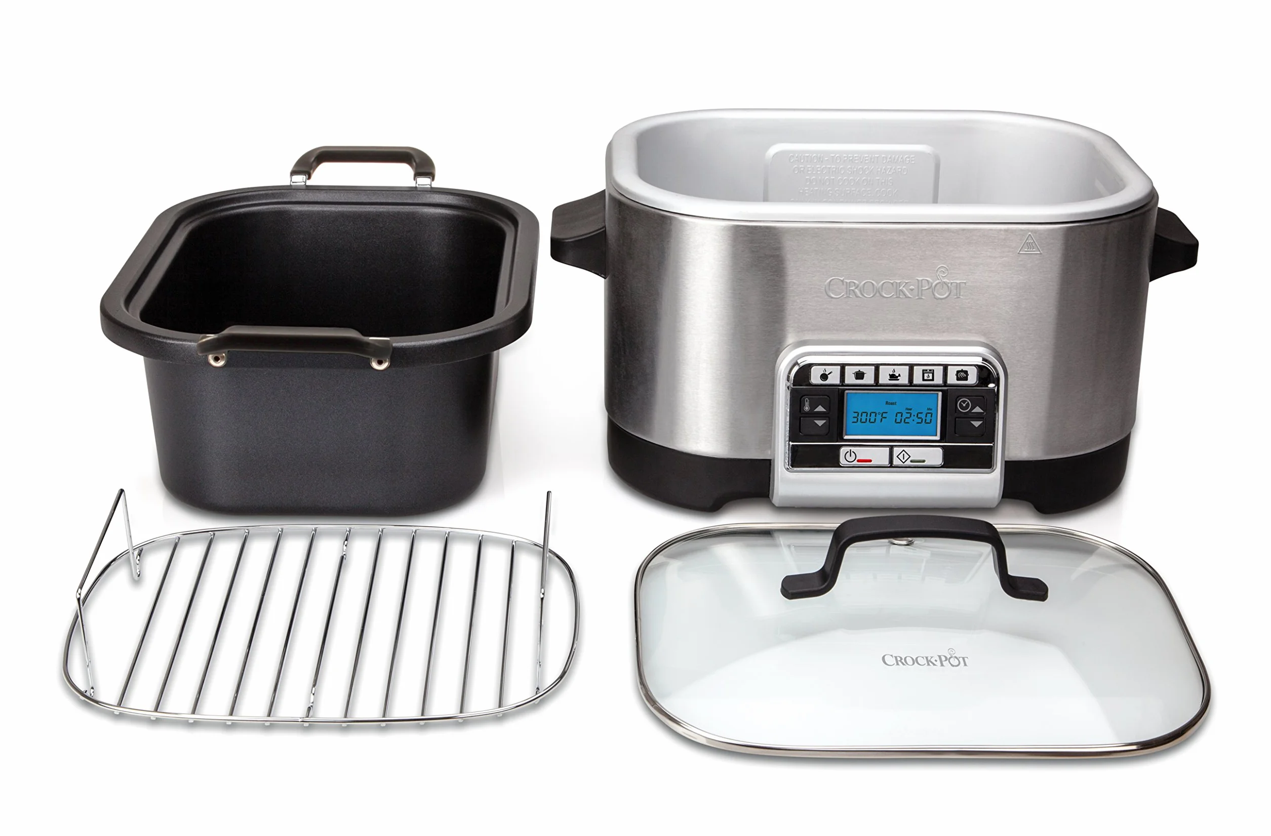 Crock-Pot CSC024 Olla de cocción lenta, 240 W, 5.6 litros, Acero Inoxidable, Gris