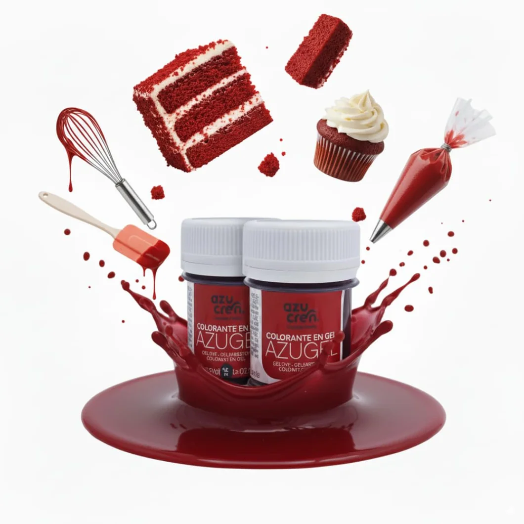 Azucren Colorante Rojo Alimentario en Gel para Red Velvet, 35 g (2 Ud)