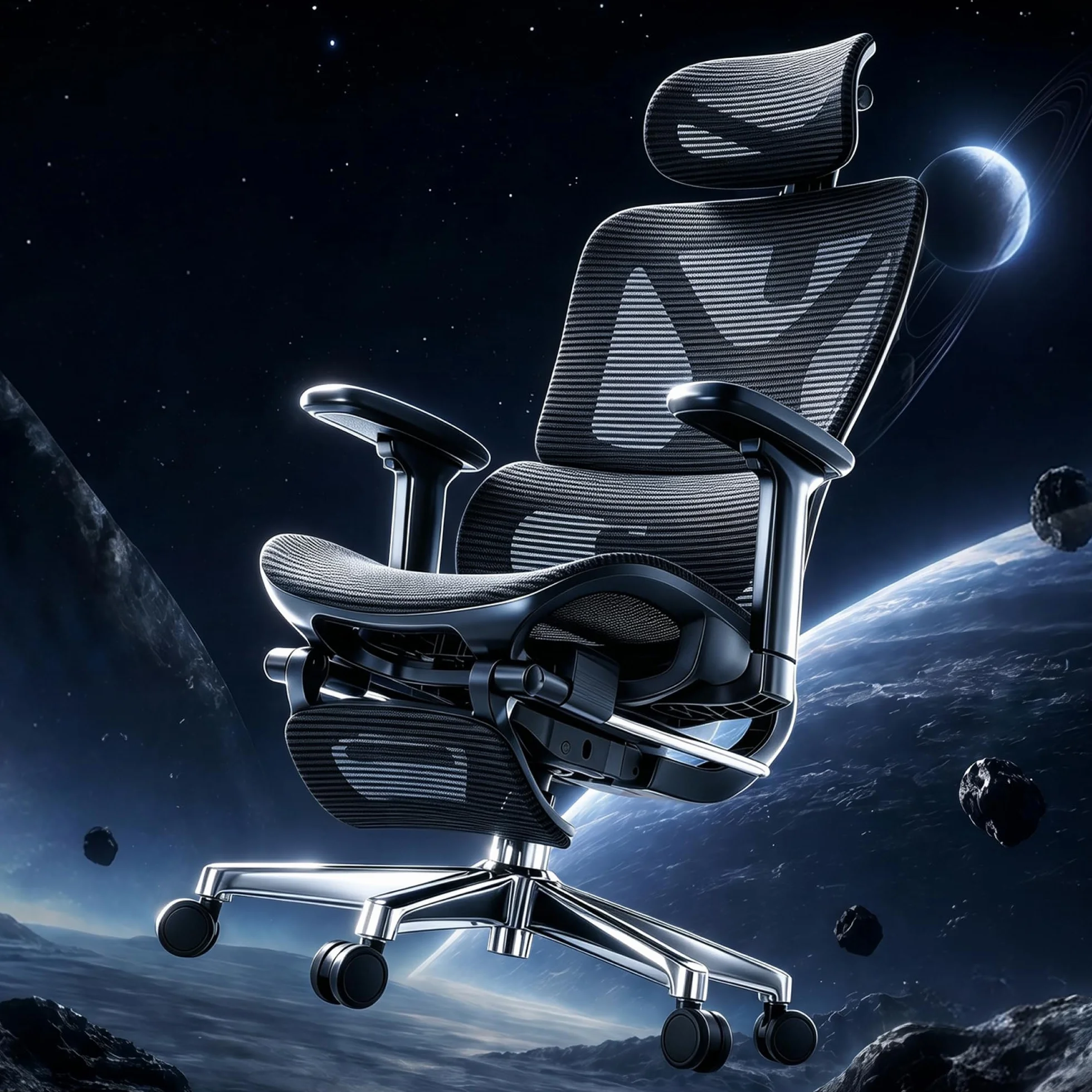 FLEXISPOT ErgoX Silla Escritorio con Reposapiés, Soporte Lumbar, Respaldo 5D, Reposabrazos 3D, Silla Gaming, Cojín Transpirable, Inclinación 135°, Silla Ergonomica Escritorio, Negro