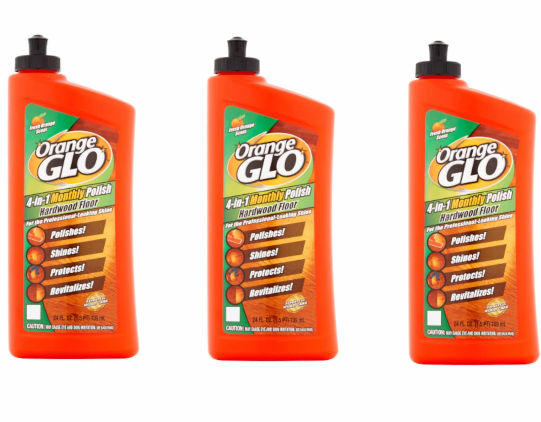 Orange Glo Hardwood Floor 4-in-1 One Easy Step Cleaner Fresh Orange Scent - 3PC
