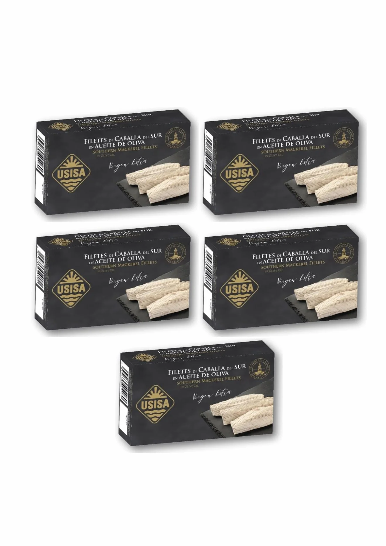 Conserva de Pescado Filetes de Caballa en Aceite de Oliva Virgen Extra Pack de 5 Latas 120g