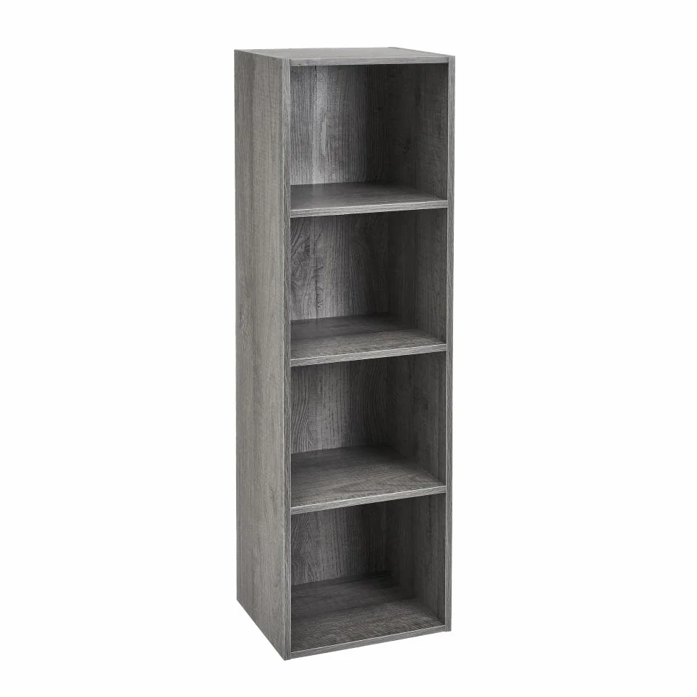 LOLAhome Estantería Cubo de Madera 4 Estantes 106 cm Gris