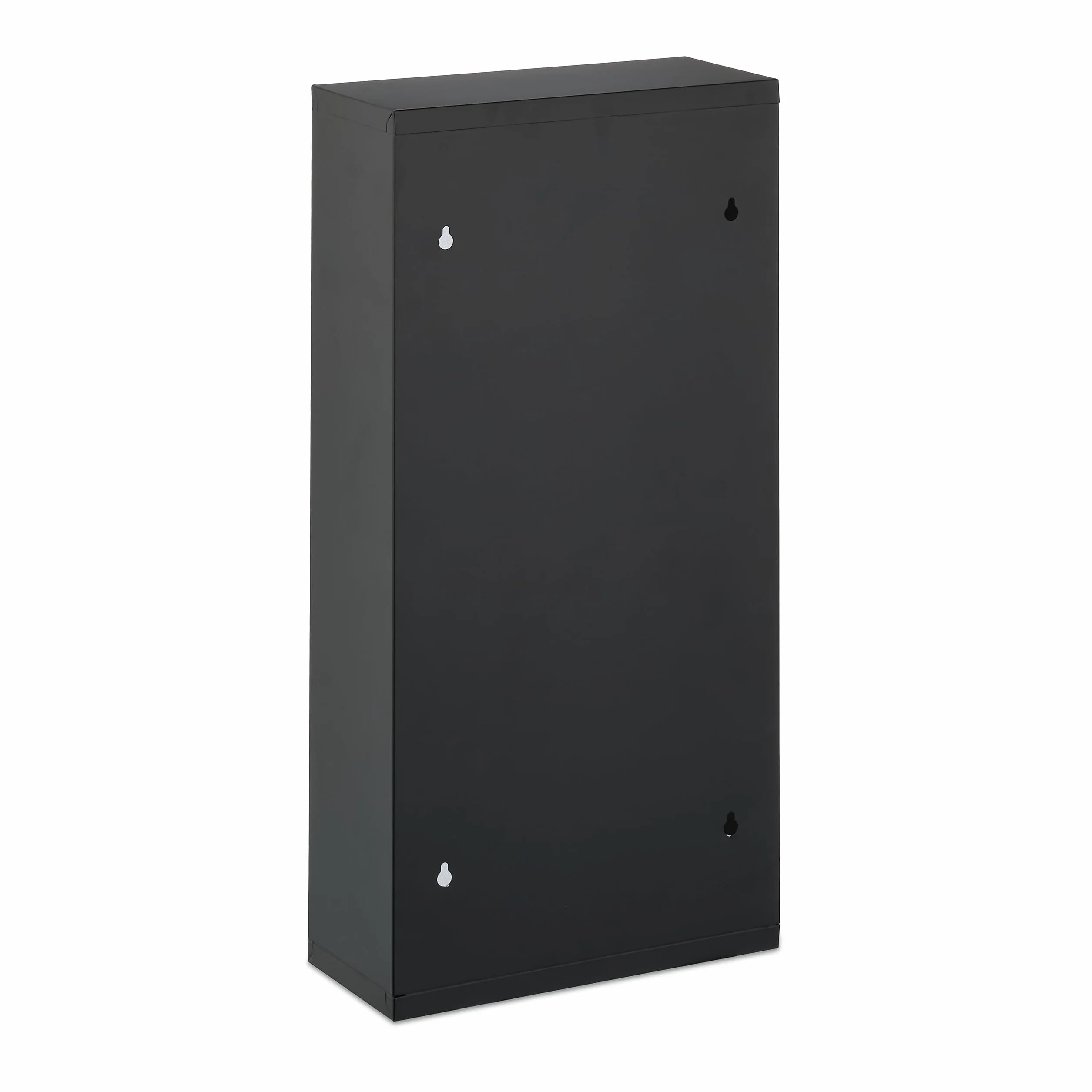 Relaxdays Botiquín de Pared Armario Medicamentos 4 Estantes 57 x 27 x 12 cm Acero Puerta Vidrio Negro