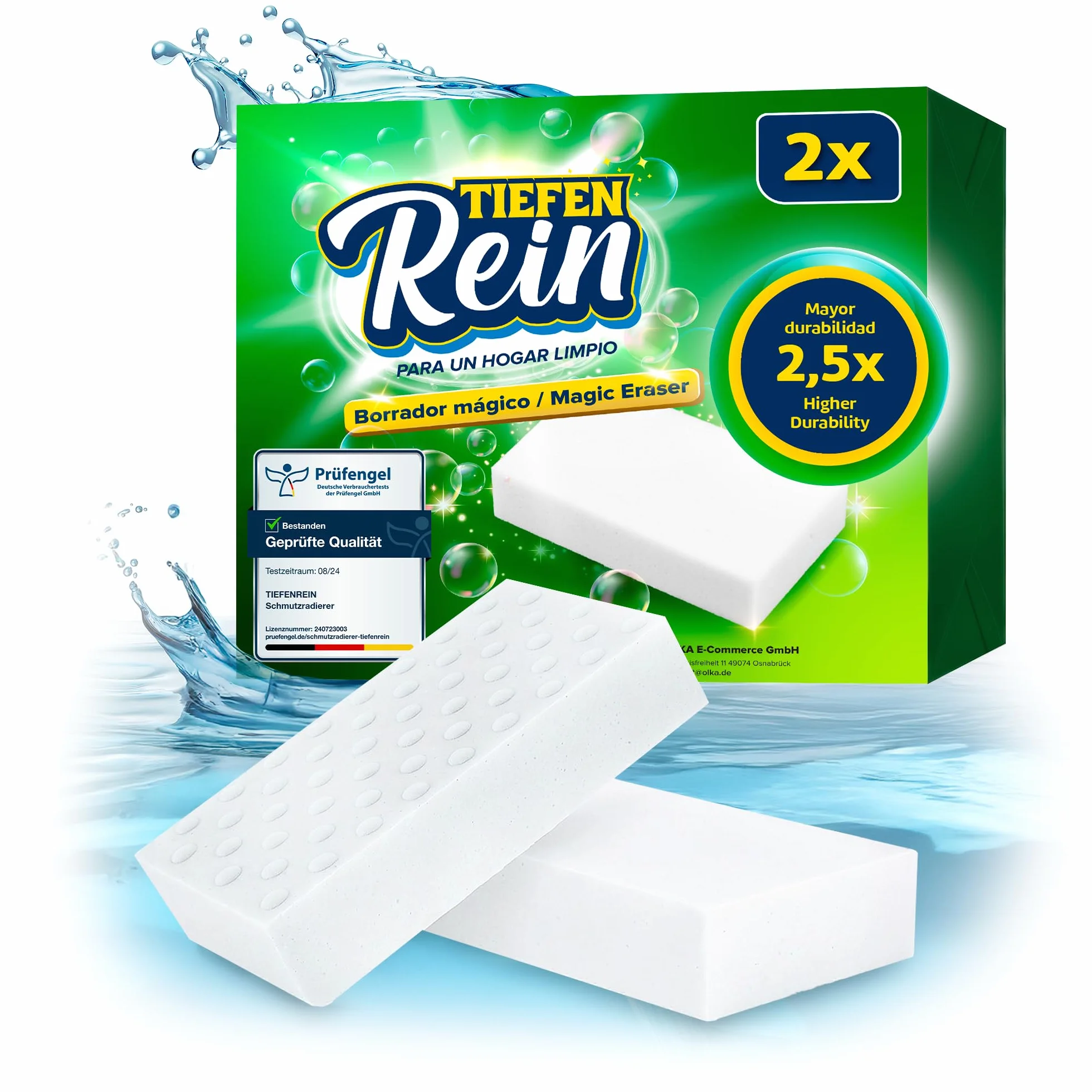 Esponja Magica de Melamina Extra Duradera 2 Piezas - Borrador Magico Cleaner de Suciedad