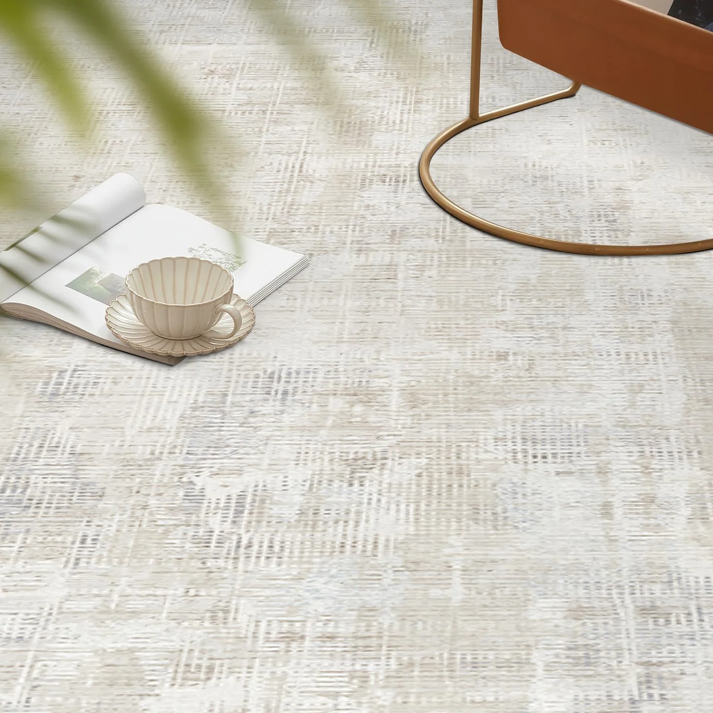PureCozy Beige Alfombra Salon 200x300cm Habitacion Grandes Alfombras Moderna Antideslizante Lavable Lavadora Abstractas Carpete Dormitorio Sala Comedor Pie Cama Pelo Corto Carpet