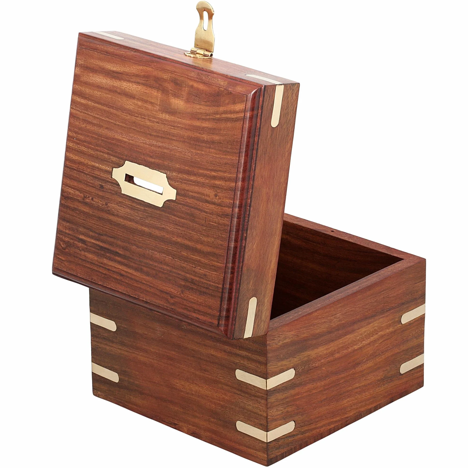 Caja de Madera para Hucha Hecha a Mano Cuadrada con Cerradura y Llave Ahorro de Dinero 6x6 Pulgadas