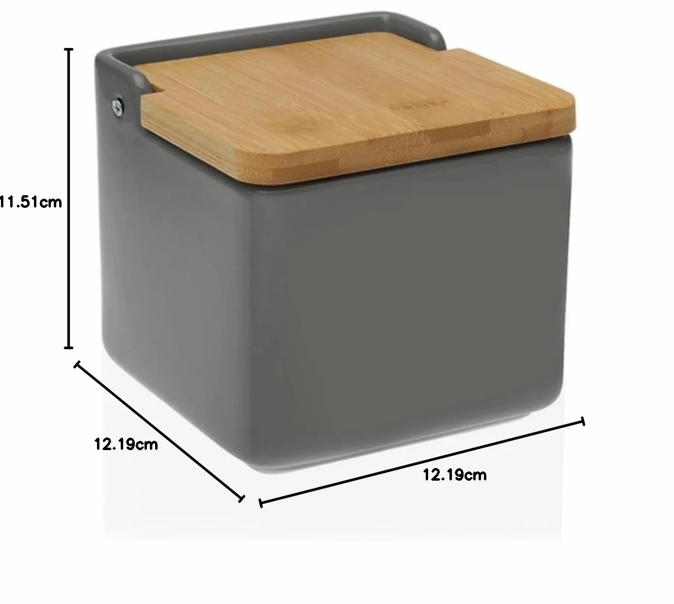 VERSA, salero tapa bambú gris linea cocina, cerámica, VS-21440155