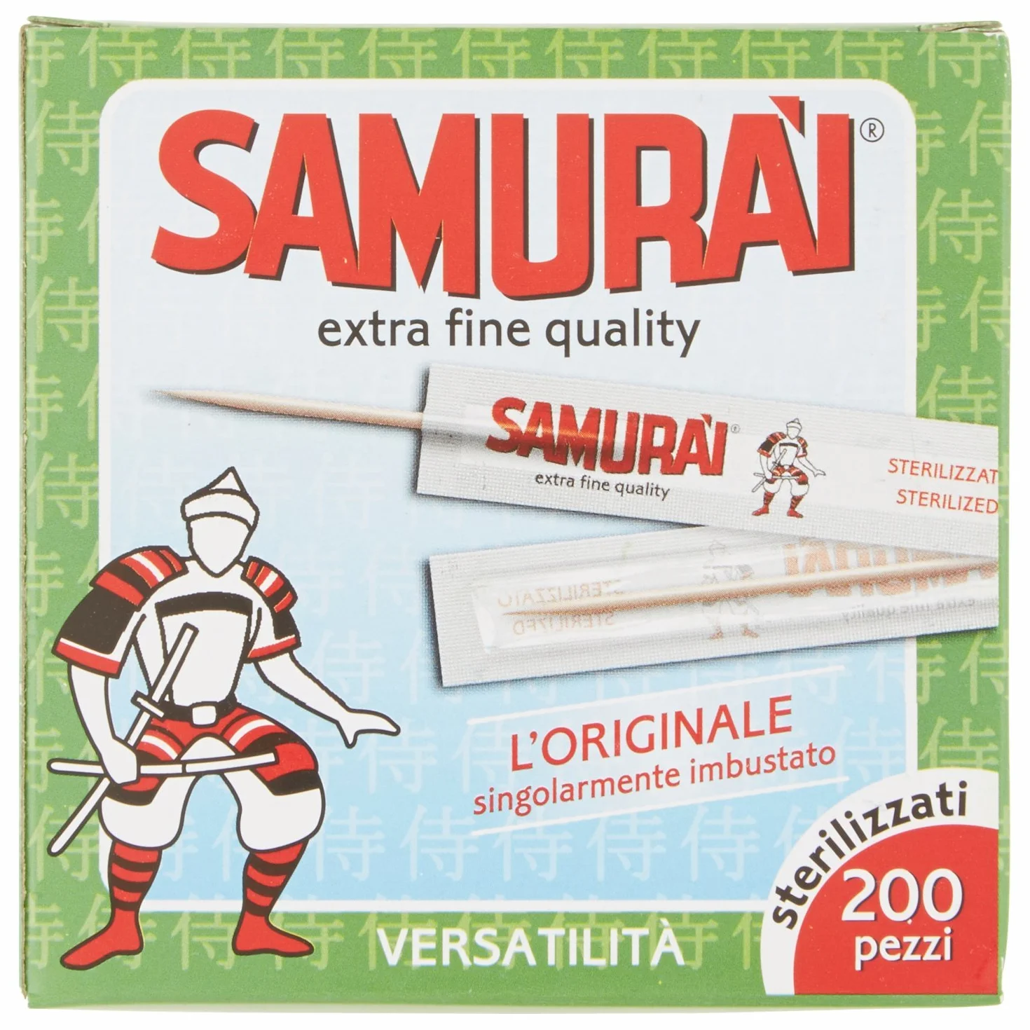 Samurai 531NB Palillo de Dientes Individualmente embalados, Madera, 6.6 x 0.2 x 0.2 cm, 200