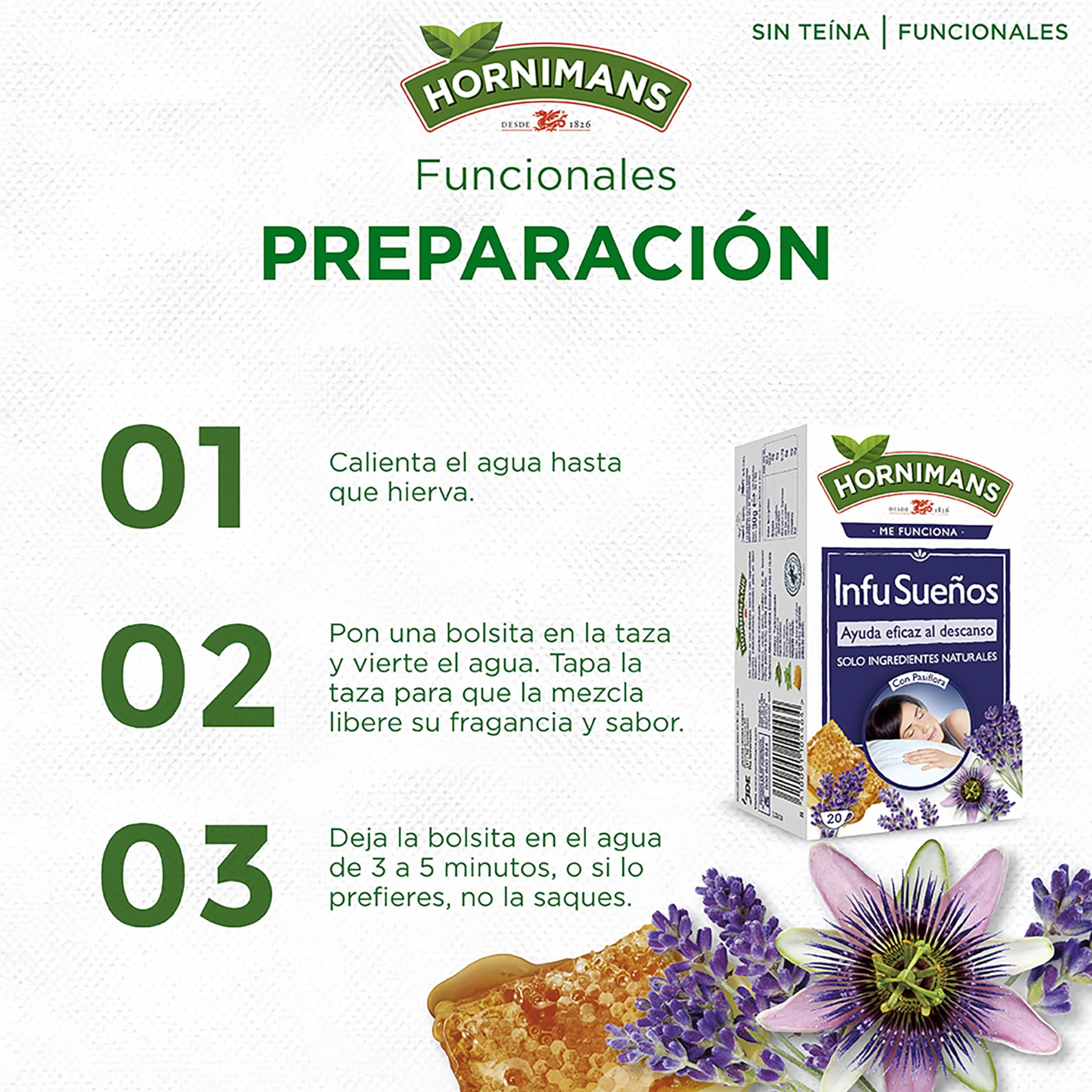 Hornimans Infu Sueños Infusión con Pasiflora 100% Natural 20 bolsitas Sin Teína