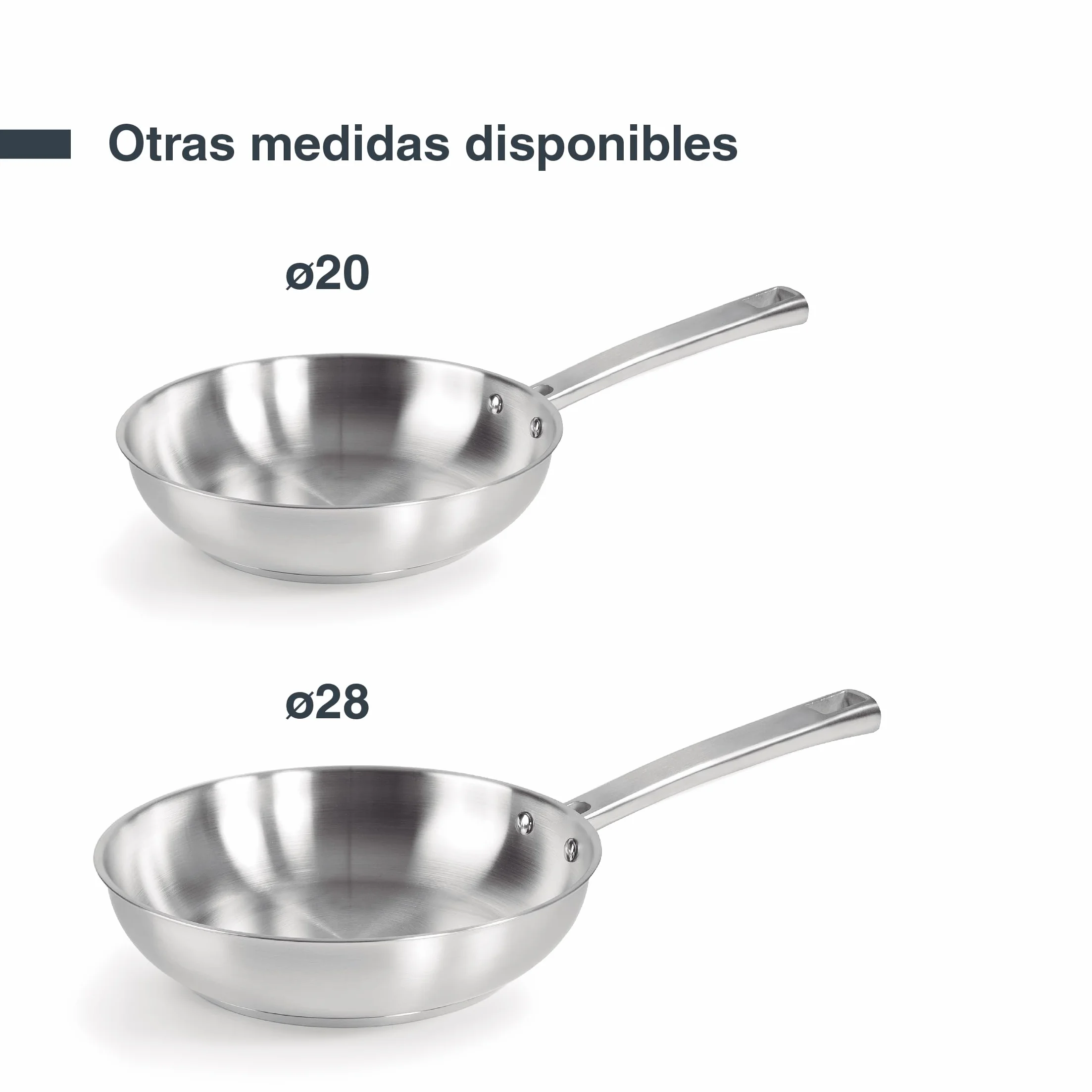 Sartén Foodie LACOR Acero Inoxidable 24cm Fondo Termo Difusor Sin Antiadherente