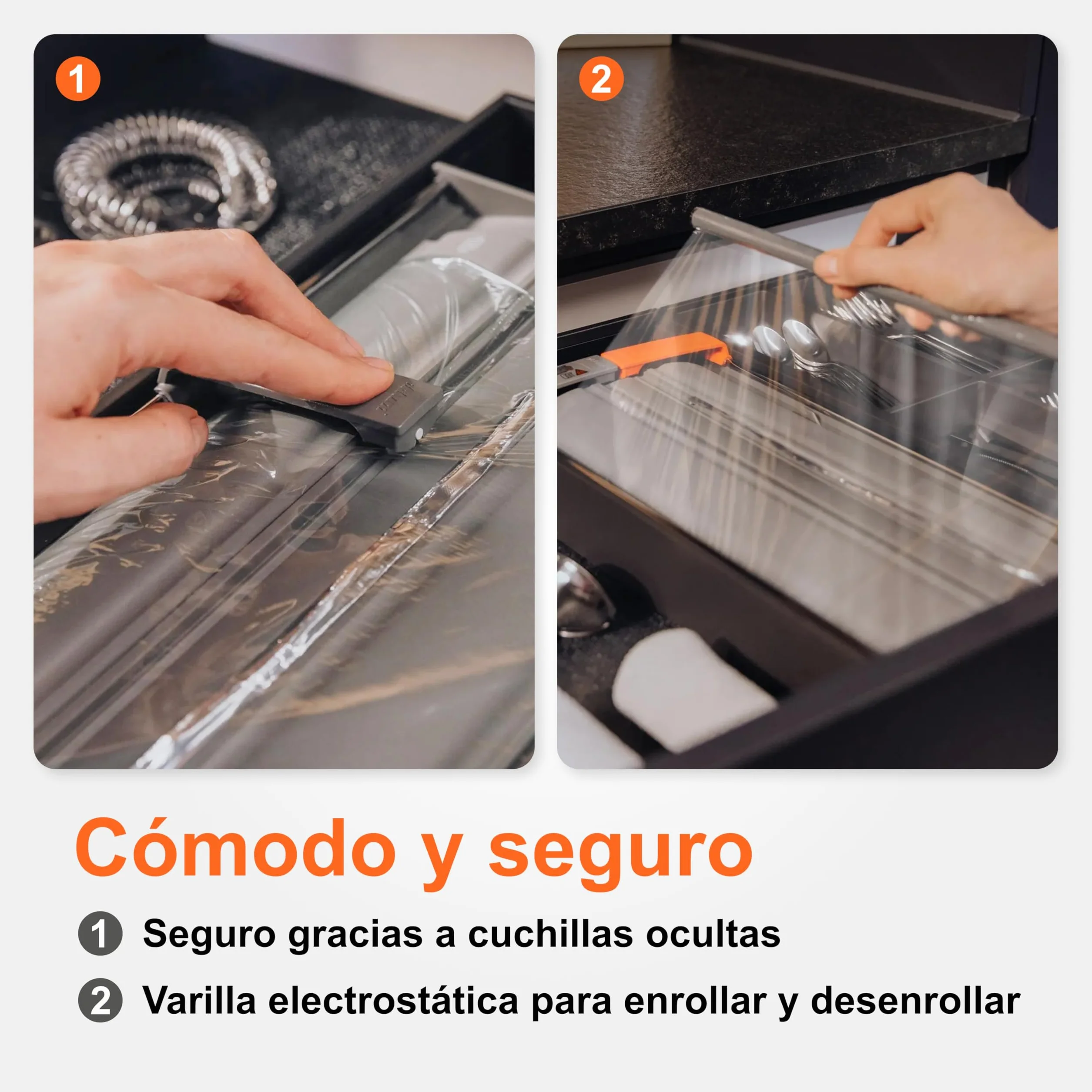 Cortador de papel de aluminio AMBIA-LINE de Blum ZC7C0000 Gris orión mate (ancho 187 mm altura 61,8 mm longitud 409 mm) Film transparente papel de aluminio para LEGRABOX