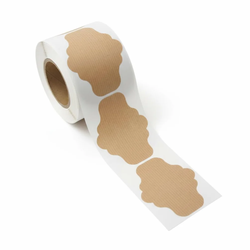 50 Etiquetas adhesivas kraft para botellas 9 x 6 cm | Personalizables para vino, cerveza y celebraciones | Pegatinas kraft decorativas para regalos, eventos y packaging artesanal | todokraft