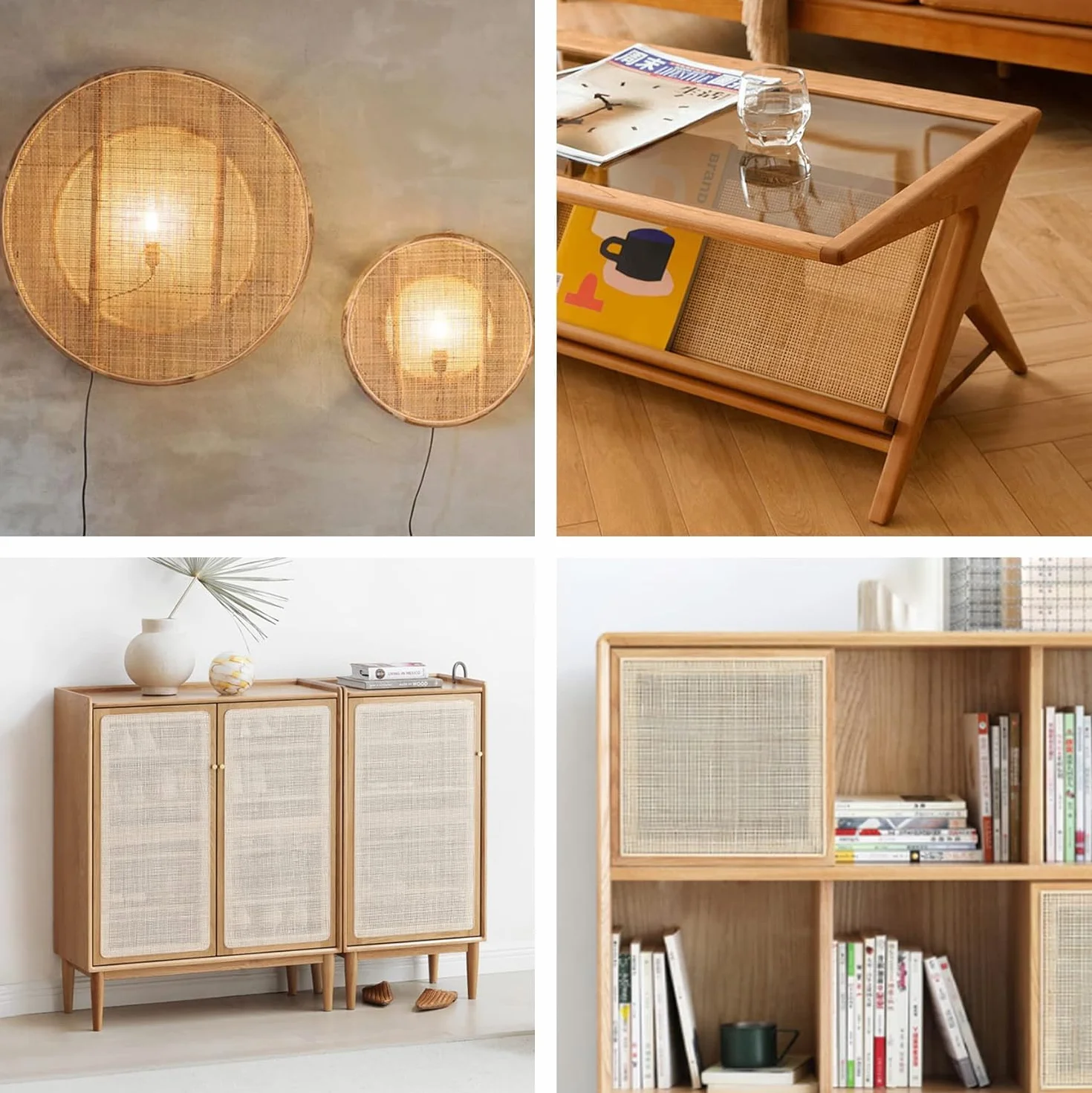 HEYOUTH Rollo de Mimbre Natural,Correas de Caña Natural,Trenza vienesa,Rejilla Mimbre,para Proyectos de Caning,Caña de Malla Abierta Tejida para Muebles, Sillas, Armarios, Techos(40cm x 2 m)