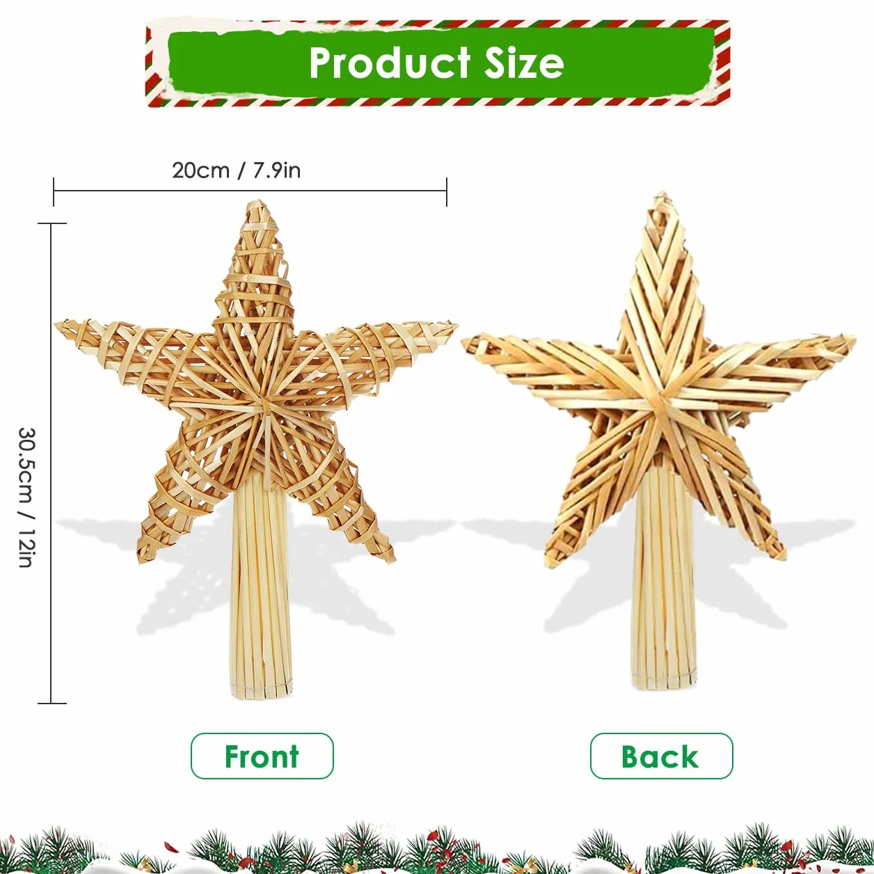 Estrella Arbol de Navidad, Punta del Árbol de Navidad Paja, Adorno Navidads Copa del Árbol, Topper de Estrella del Árbols de Navidads, Decoración de Árbols de Navidadss