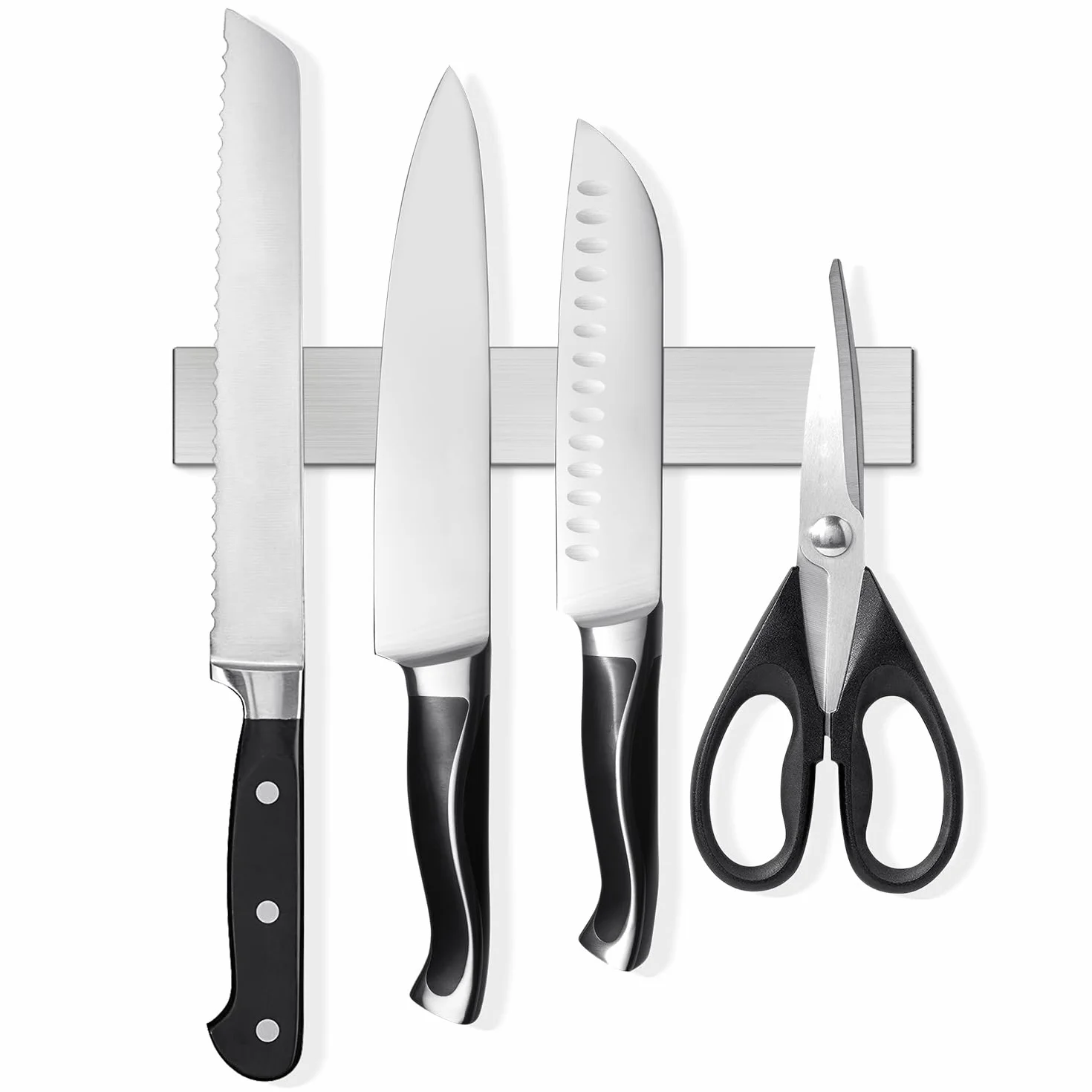 SMART&COOL Soporte magnético para cuchillos de pared, 25 cm, de acero inoxidable, con imán extra fuerte para cuchillos, utensilios de cocina y herramientas