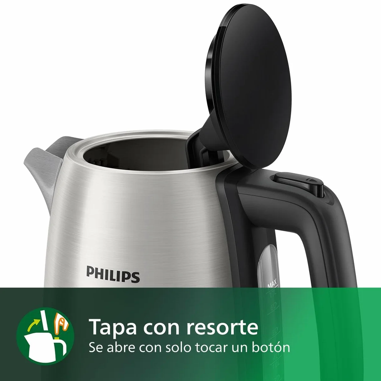 Philips Hervidor de Agua 1.7L Acero Inoxidable HD9350/90