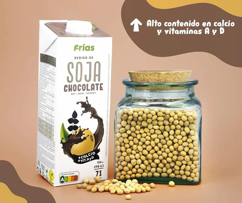 Frías Bebida Vegetal de Soja Chocolate Sin Gluten Sin Lactosa Pack 6 Unidades 1L Vegana