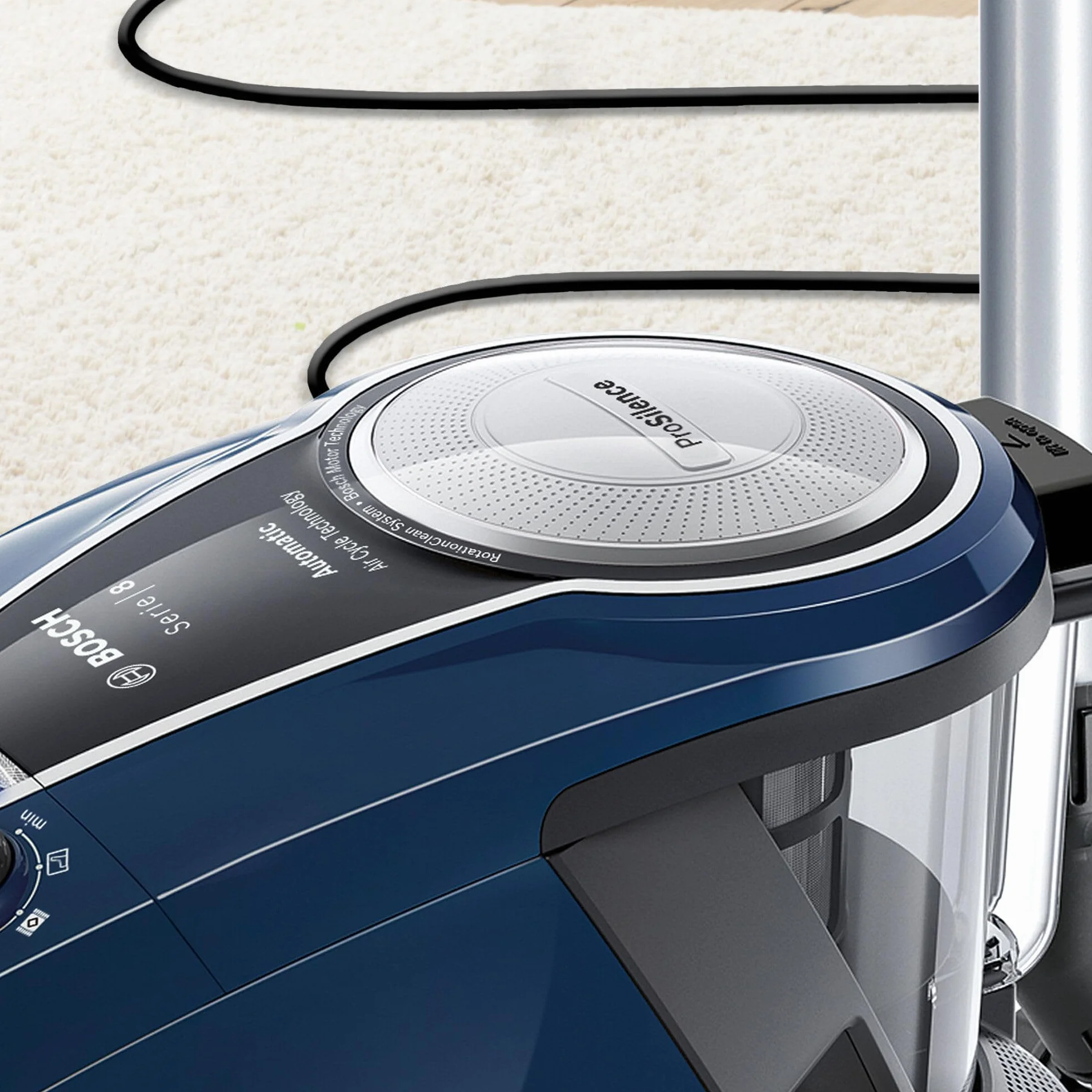 Bosch - Aspirador sin bolsa Relaxx Ultimate, Extremadamente silencioso 68 dB, 700 W, 3 litros, Azul, azul, BGS7RCL