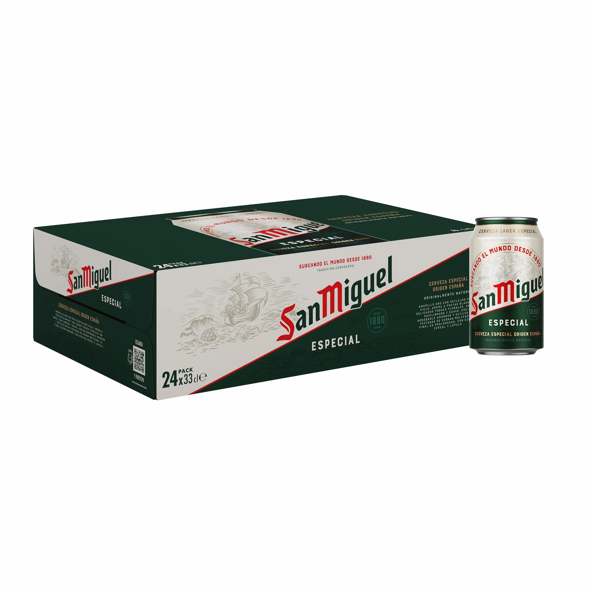San Miguel Especial Lager Pack 24 Latas x 33cl Cerveza Premium Española 5.4% Vol