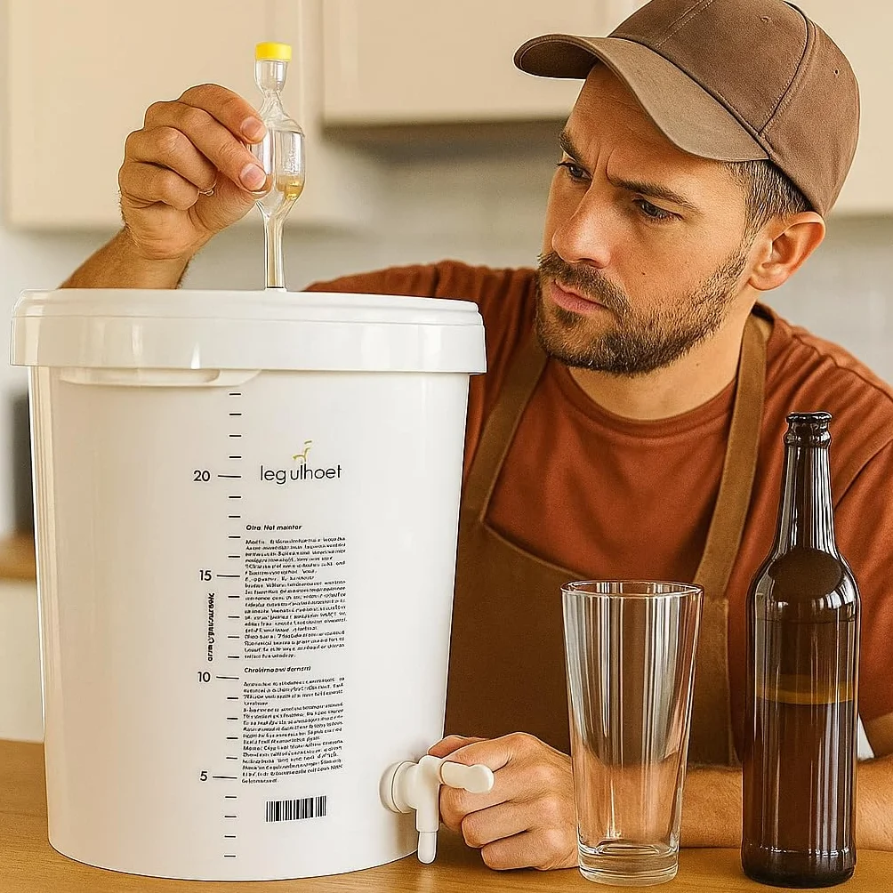 Cocinista Cubo fermentador 30 L con Grifo y válvula airlock, depósito Graduado para Cerveza Artesanal, Vino, Sidra, hidromiel, Kombucha, plástico alimentario Reutilizable