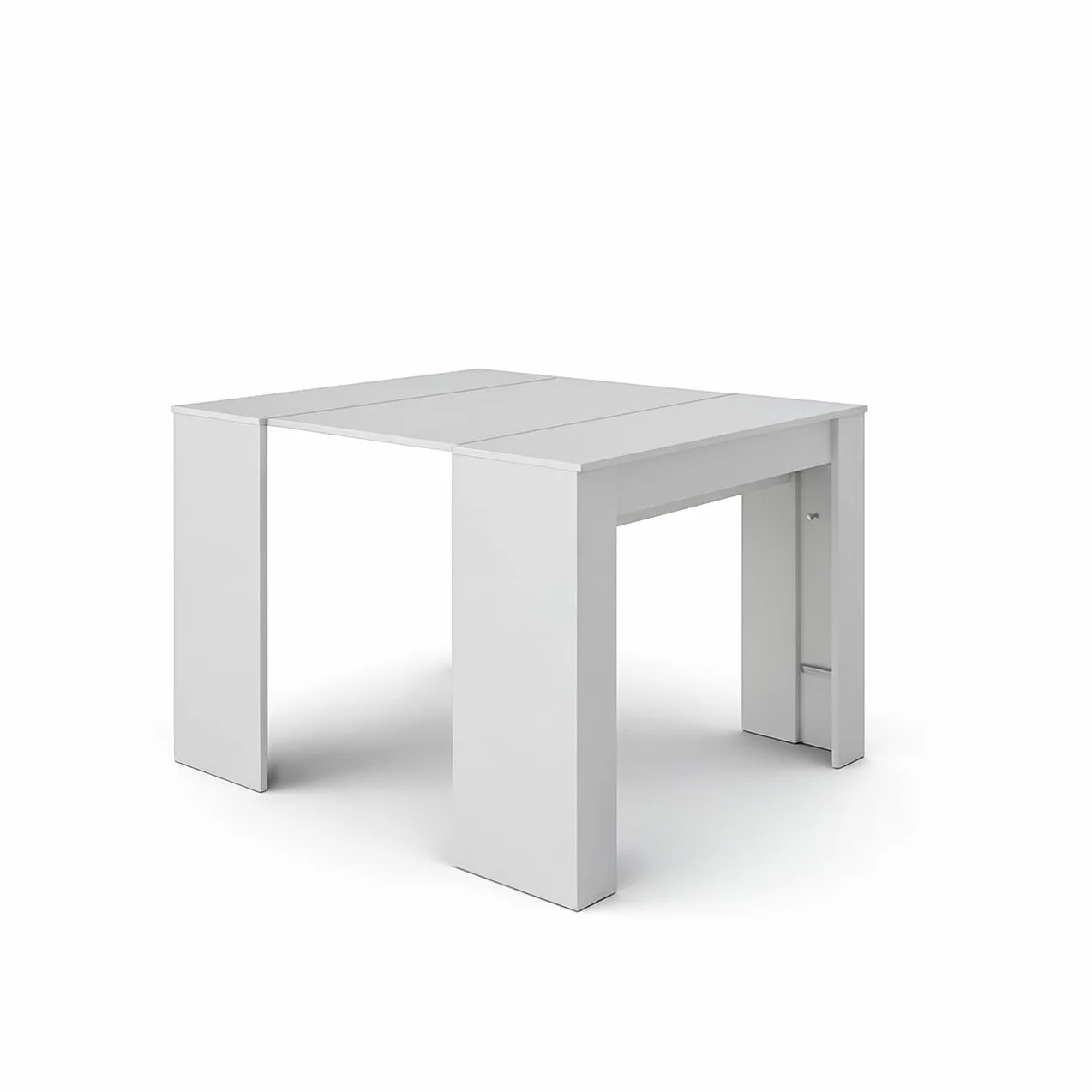 duehome | Mesa de Comedor, Consola, Mesa Extensible, Mesa para Salon, Recibidor o Cocina, Acabado en Blanco Artik, Modelo Denis, Medidas: 50-235 cm (Largo) x 90 cm (Ancho) x 78 cm (Alto)