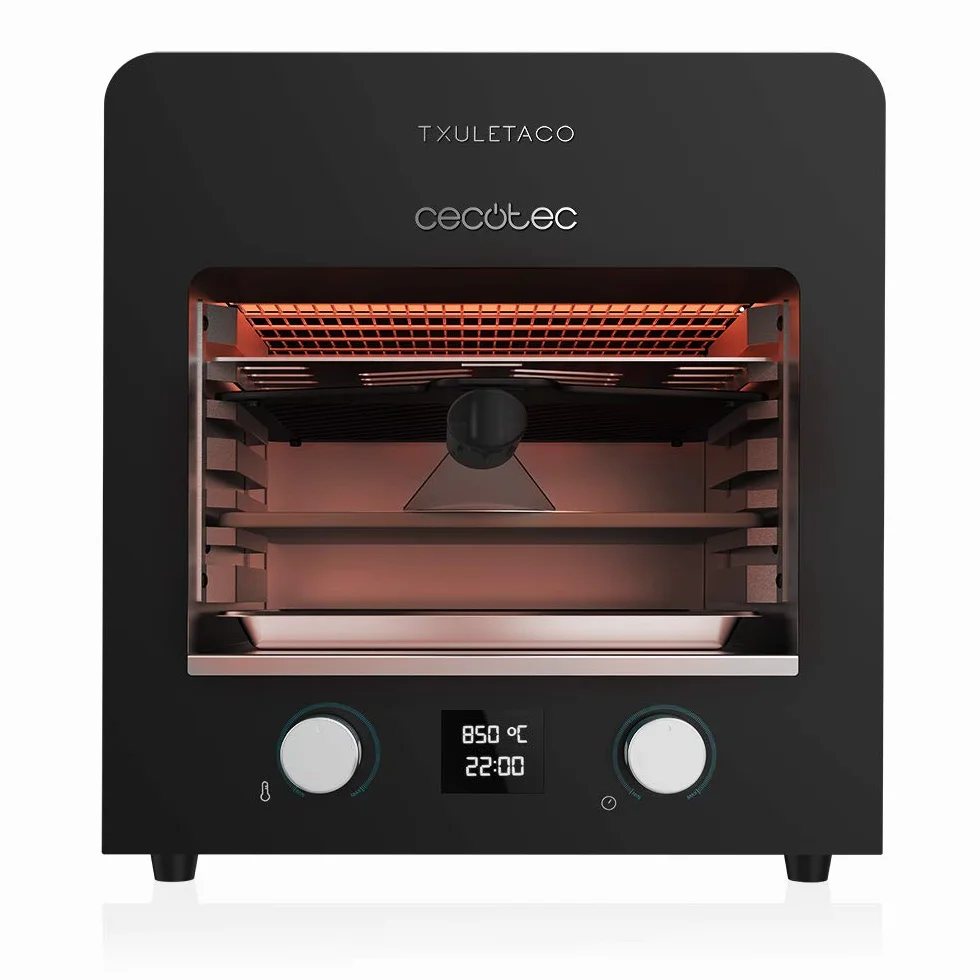 Cecotec Horno para Asado Txuletaco 8000 Inferno 2200W, Parrilla de Hierro Fundido, Temperatura hasta 850º