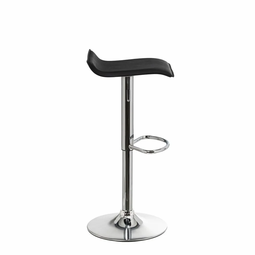 Taburete de Cocina Giratorio 360° Regulable Altura 63-84 cm Metal Negro
