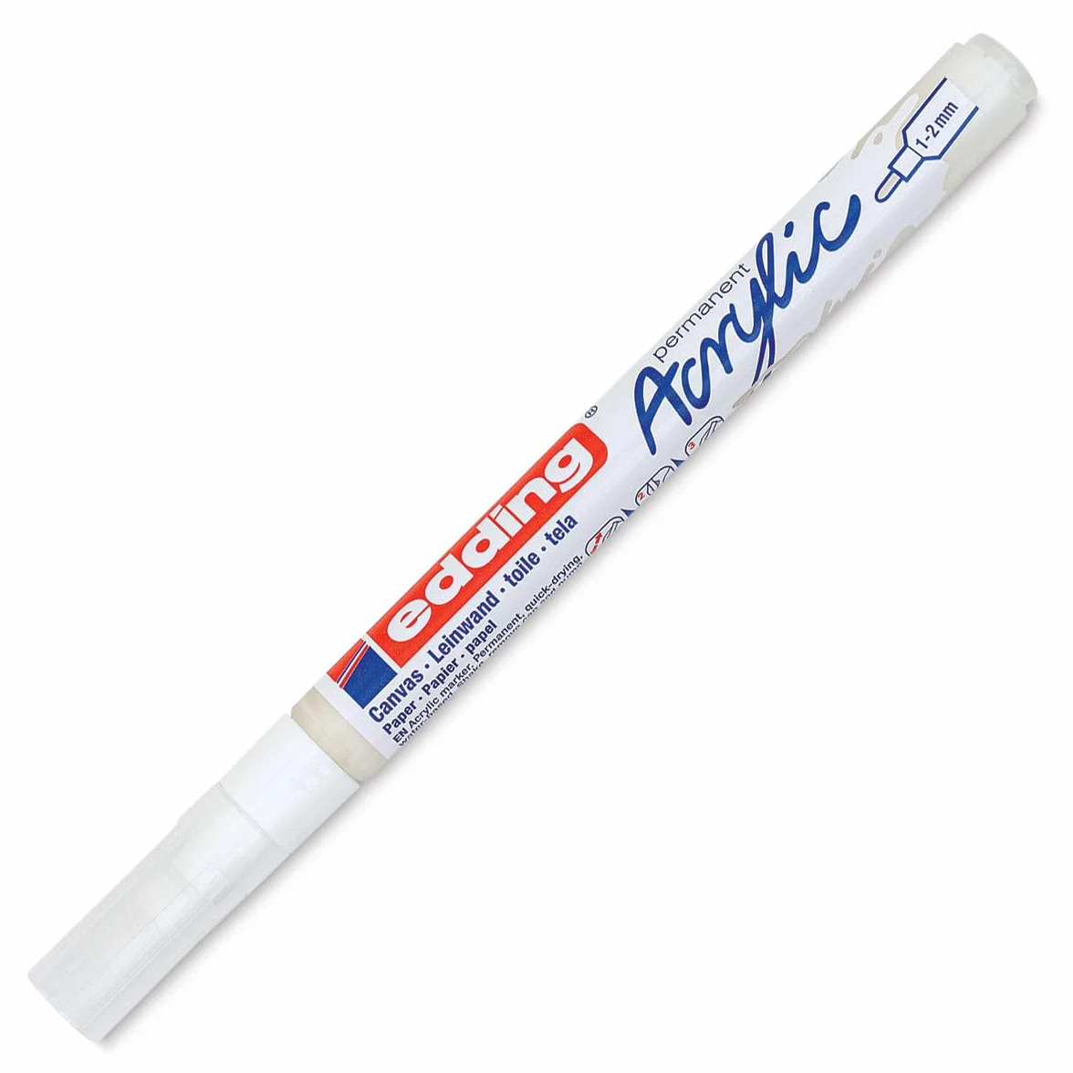 Edding 5300-922 Marcador Acrílico Trazo Fino Punta Redonda 1-2 mm Blanco