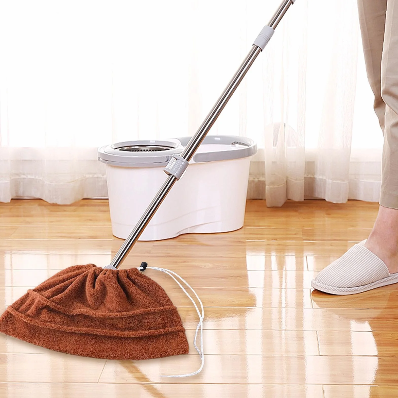 Funda para Escoba de Tela Reutilizable de Microfibra Lavable para Limpieza en Seco y Húmedo