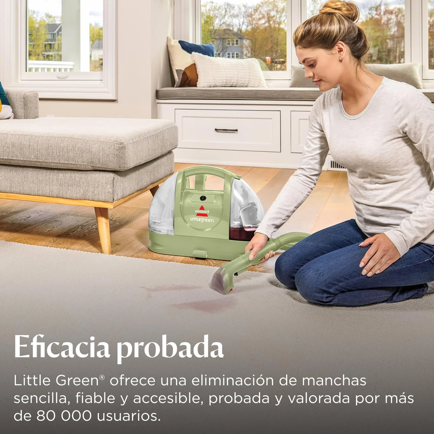 BISSELL Little Green 4098N Aspiradora de Agua Tapicería 340W Lava Manchas Alfombras Auto