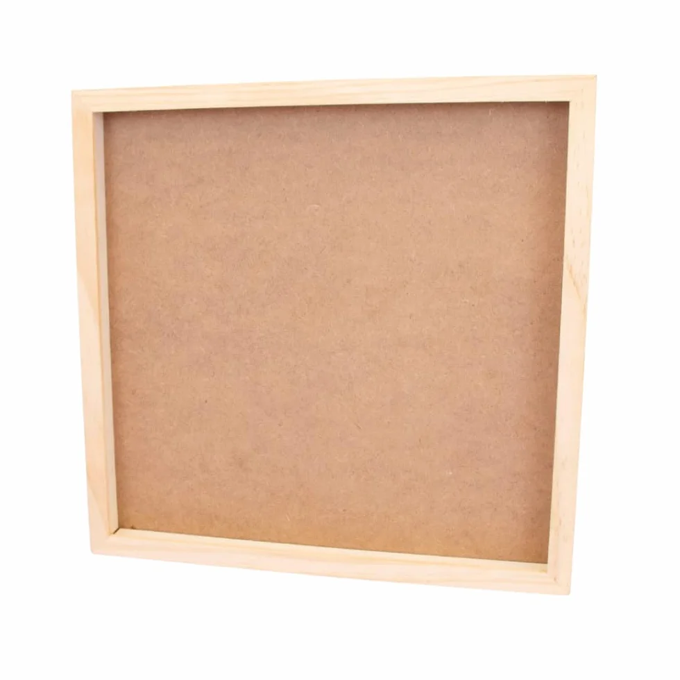 Craftelier - Marco con Profundidad 30x30 cm | Marco de Madera Natural Transparente para Scrapbooking y Manualidades 3D | Cuadro con Fondo para Objetos Voluminosos y Acetato Protector Frontal