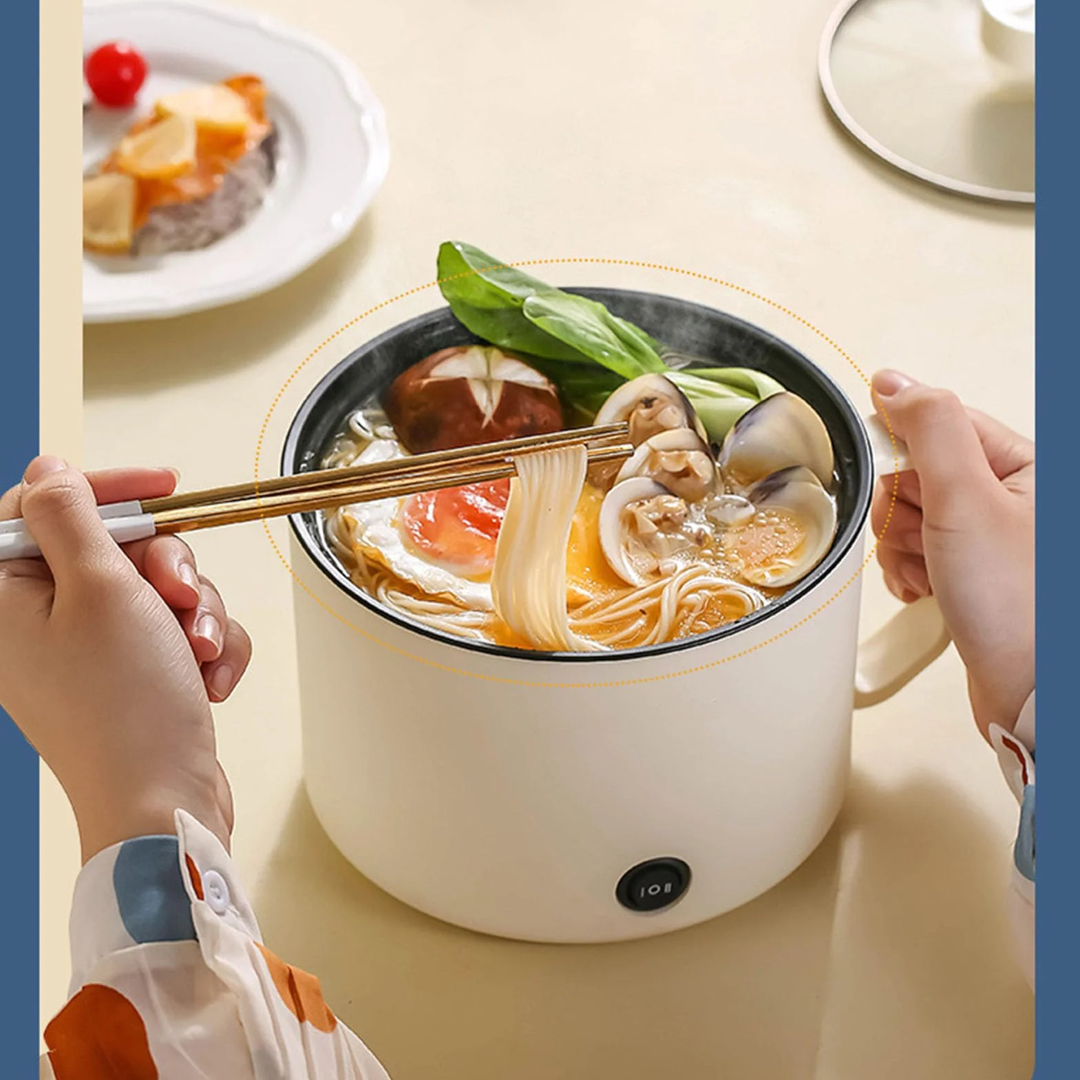Olla Caliente Eléctrica Multifuncional Mini Cocina Portátil para Sopa de Fideos con Tecnología Maifanshi