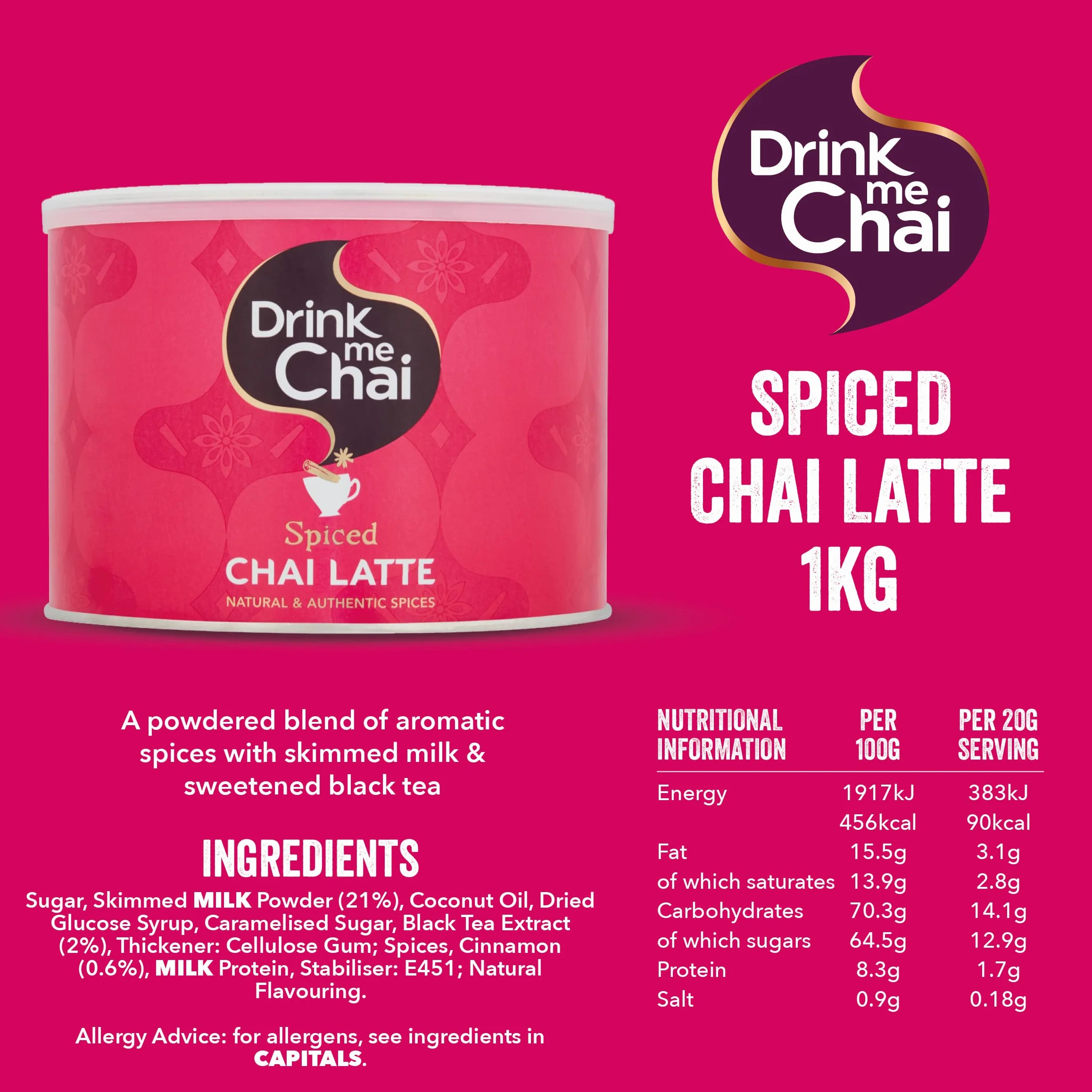 Drink Me Chai Spiced Chai Latte 1kg Proszek 50 Porcji