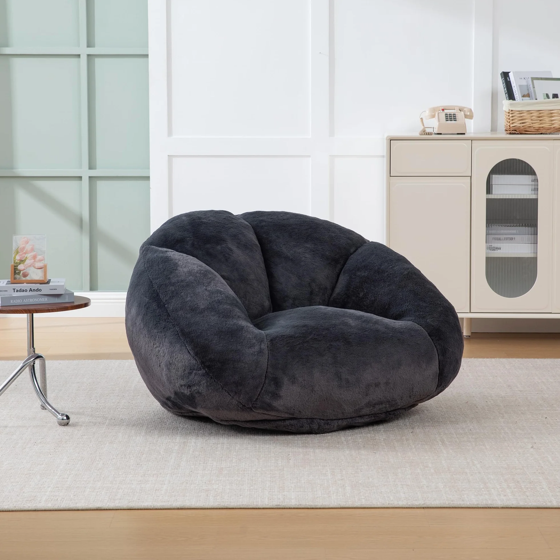 SACOOL Puf de felpa suave Sofá Puf antideslizante Funda no extraíble No requiere montaje Perfecto para la sala de estar, el salón o el dormitorio